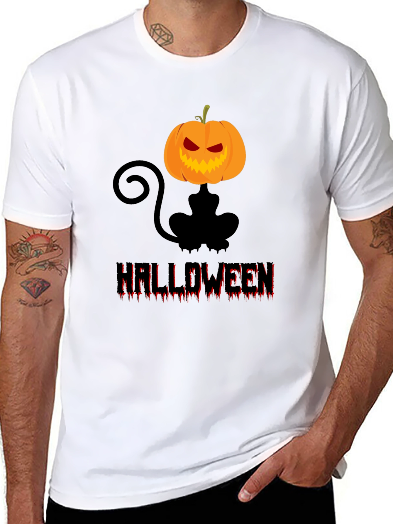 Halloween Cat Pumpkin Graphic Tee