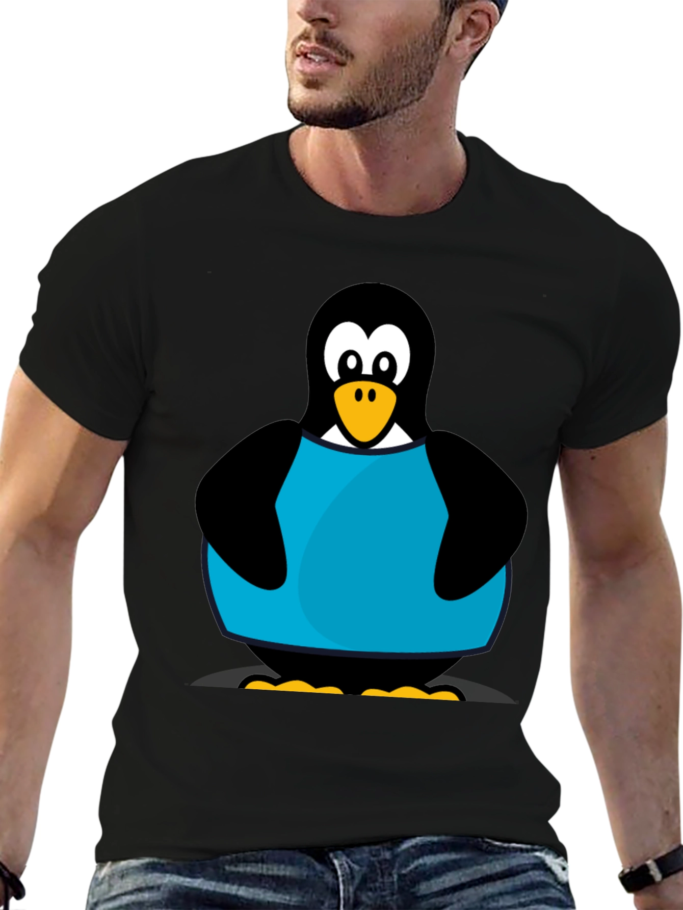 Penguin Graphic T-Shirt - Black Cotton Tee