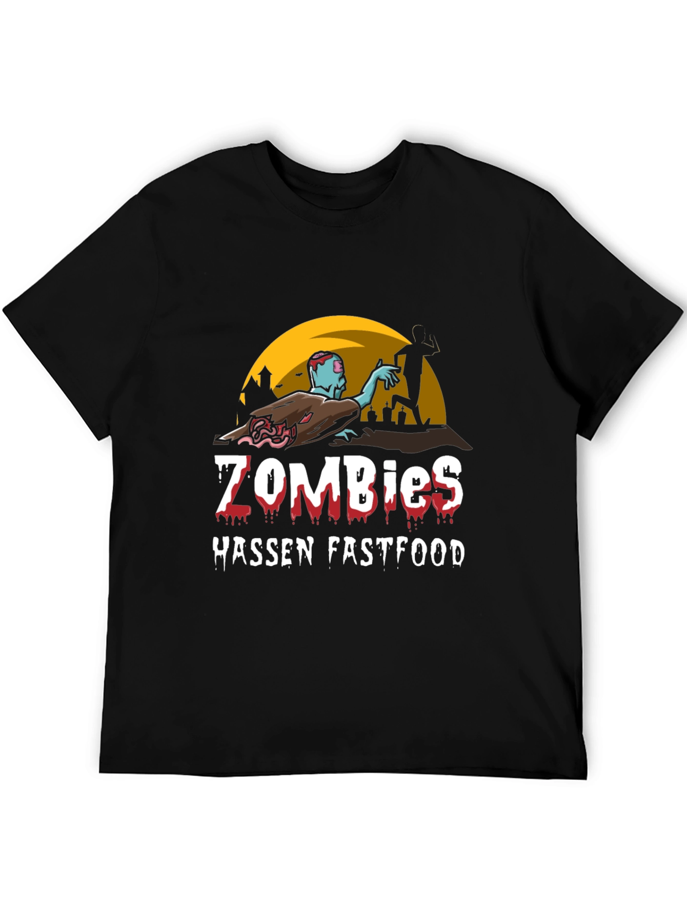 Zombies Hassen Fastfood Black T-Shirt