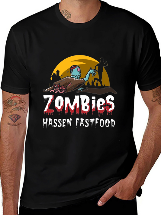 Zombies Hassen Fastfood Black T-Shirt