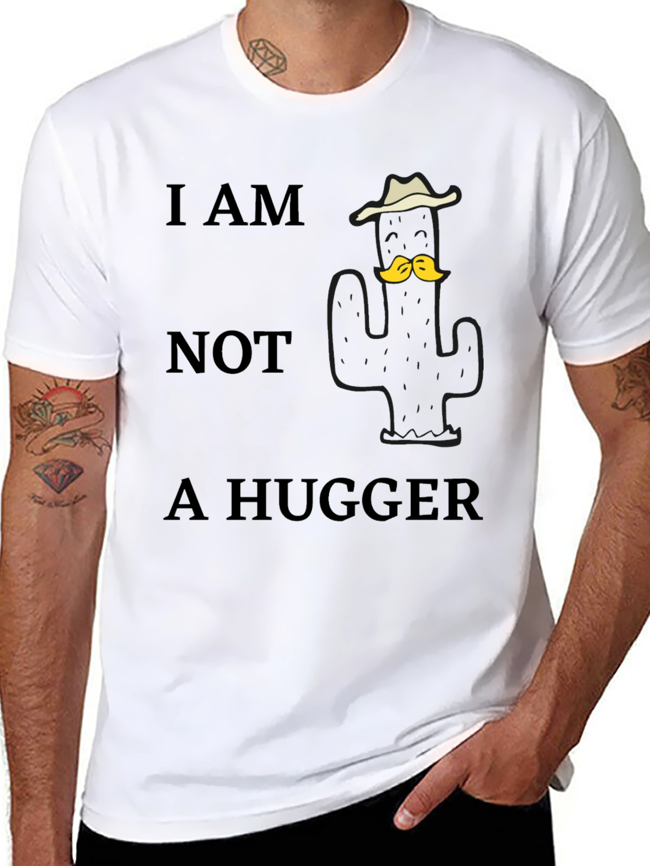 I Am Not a Hugger Cactus Graphic Tee