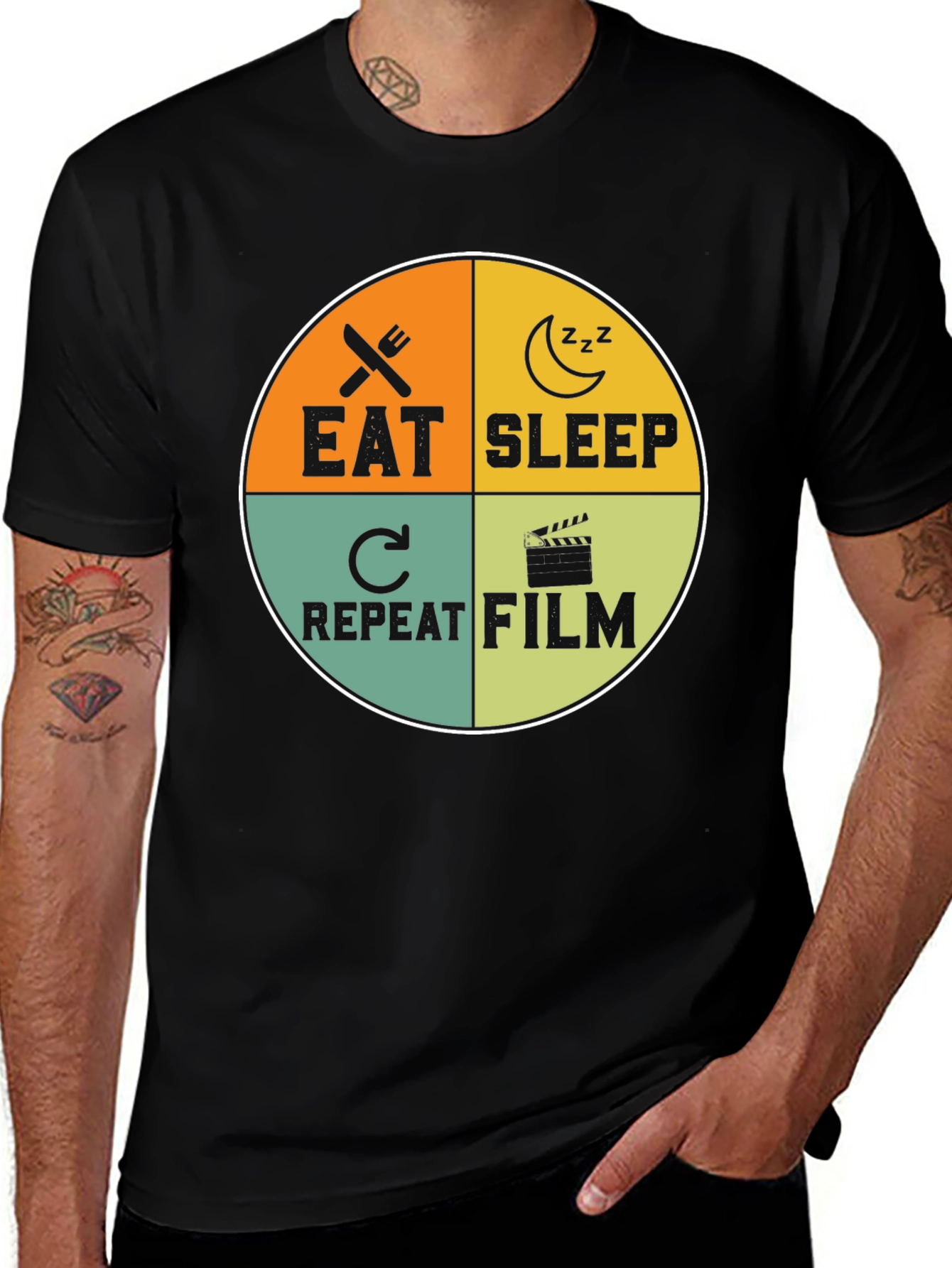 Eat Sleep Repeat Film T-Shirt