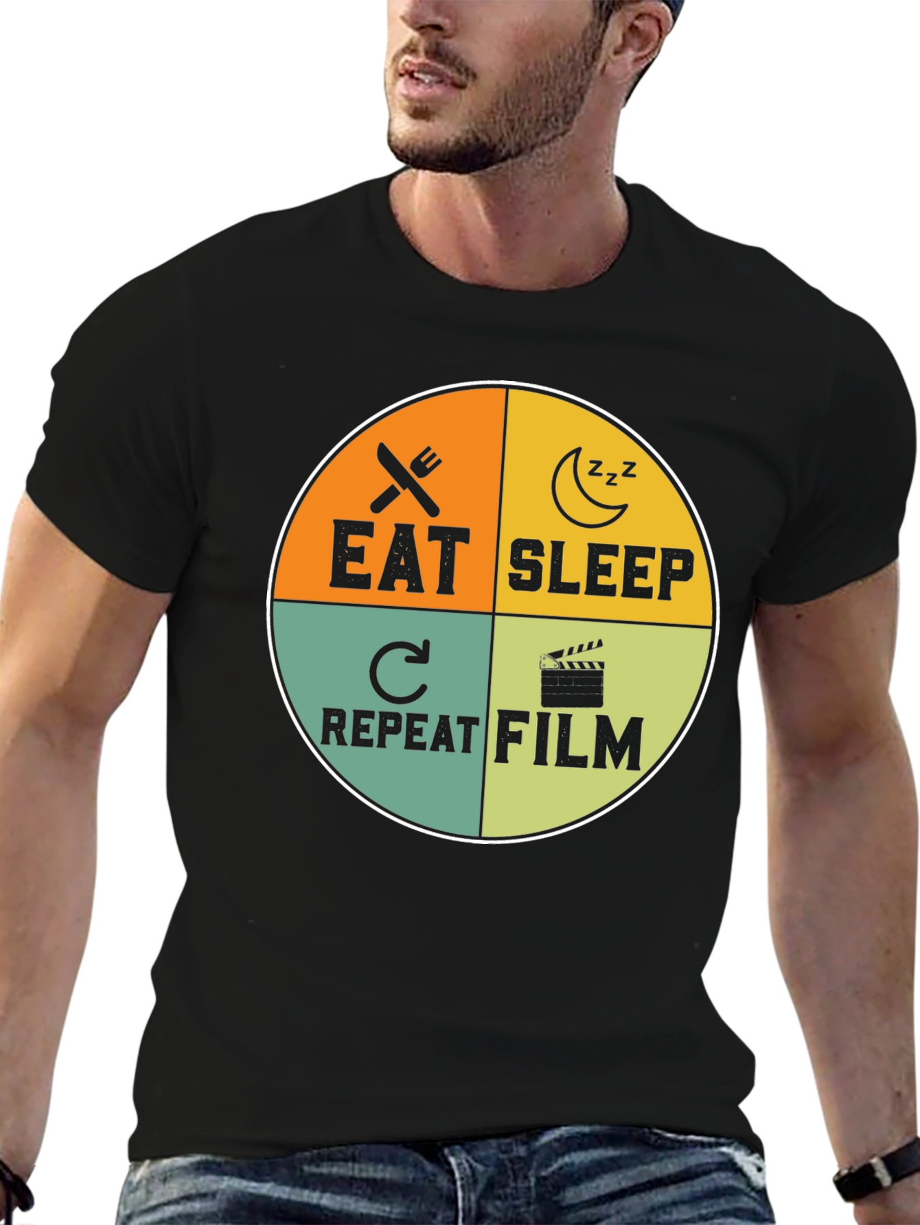 Eat Sleep Repeat Film T-Shirt