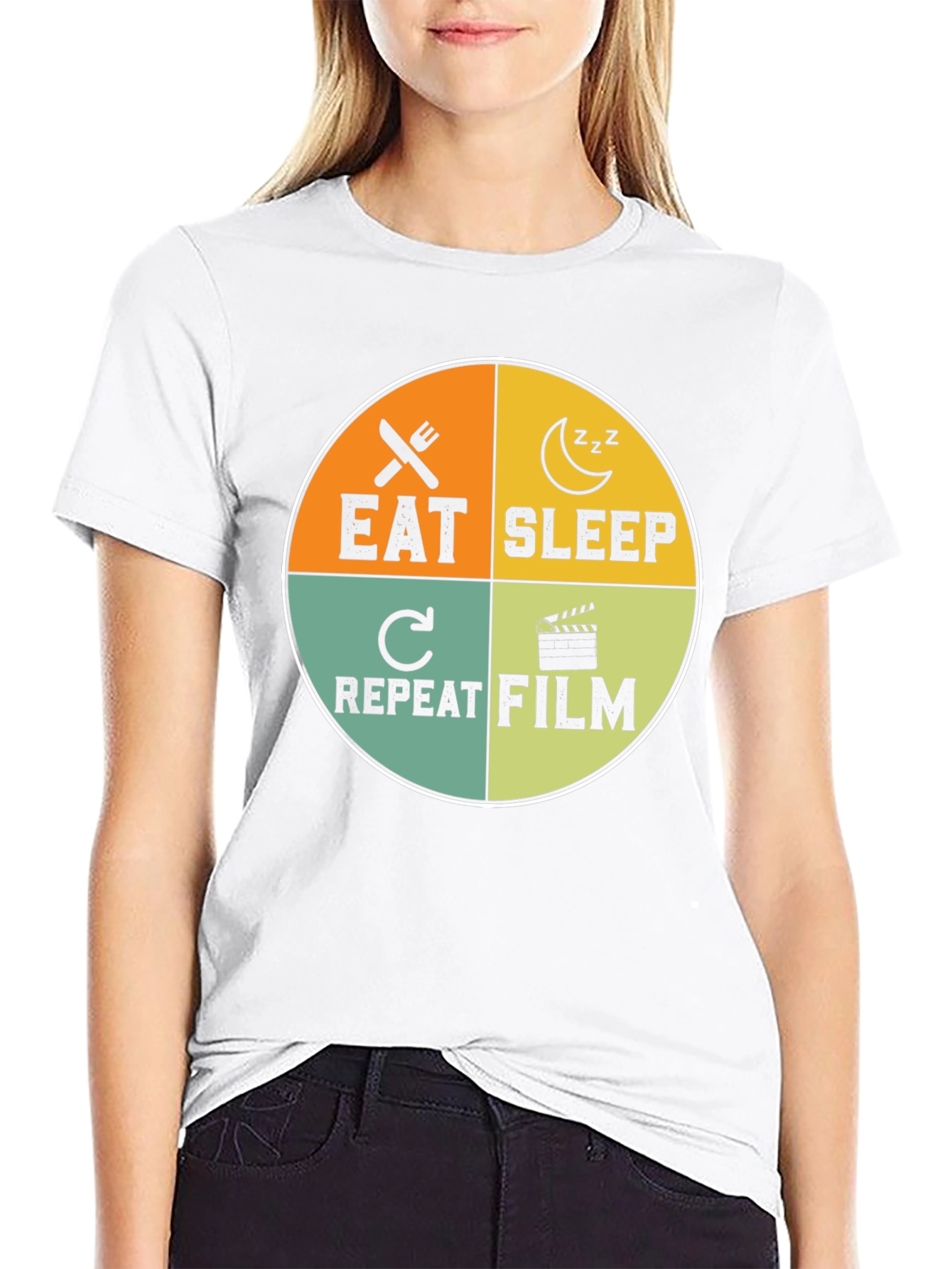 Eat Sleep Repeat Film T-Shirt