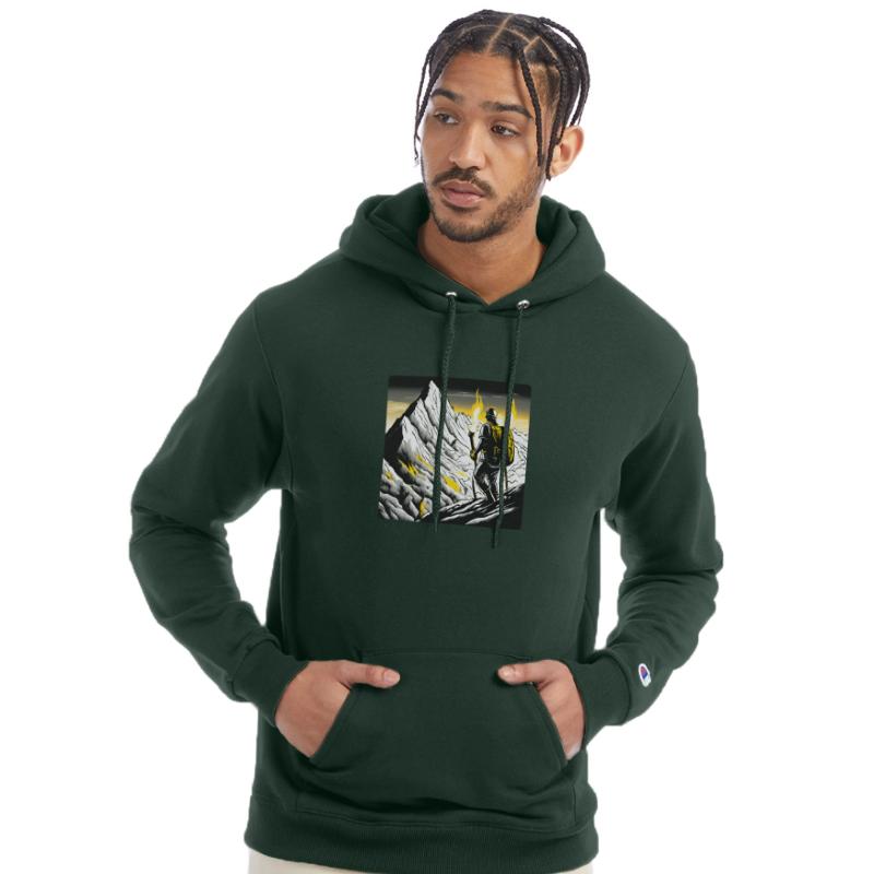 A man with a backpack on top of a mountain