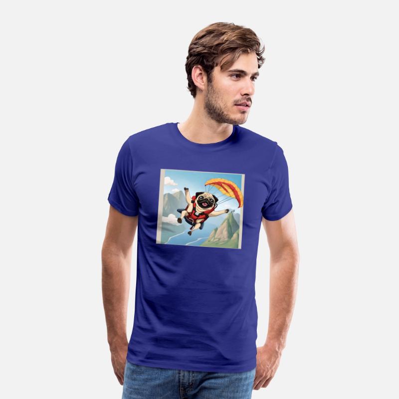 A pug skydiving