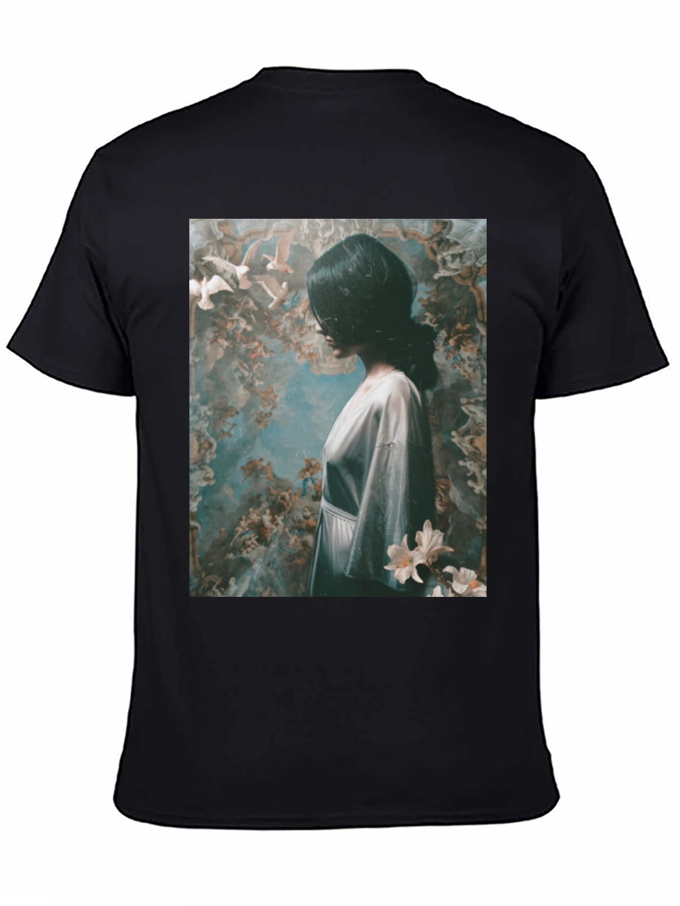Artistic Graphic Print Black T-Shirt