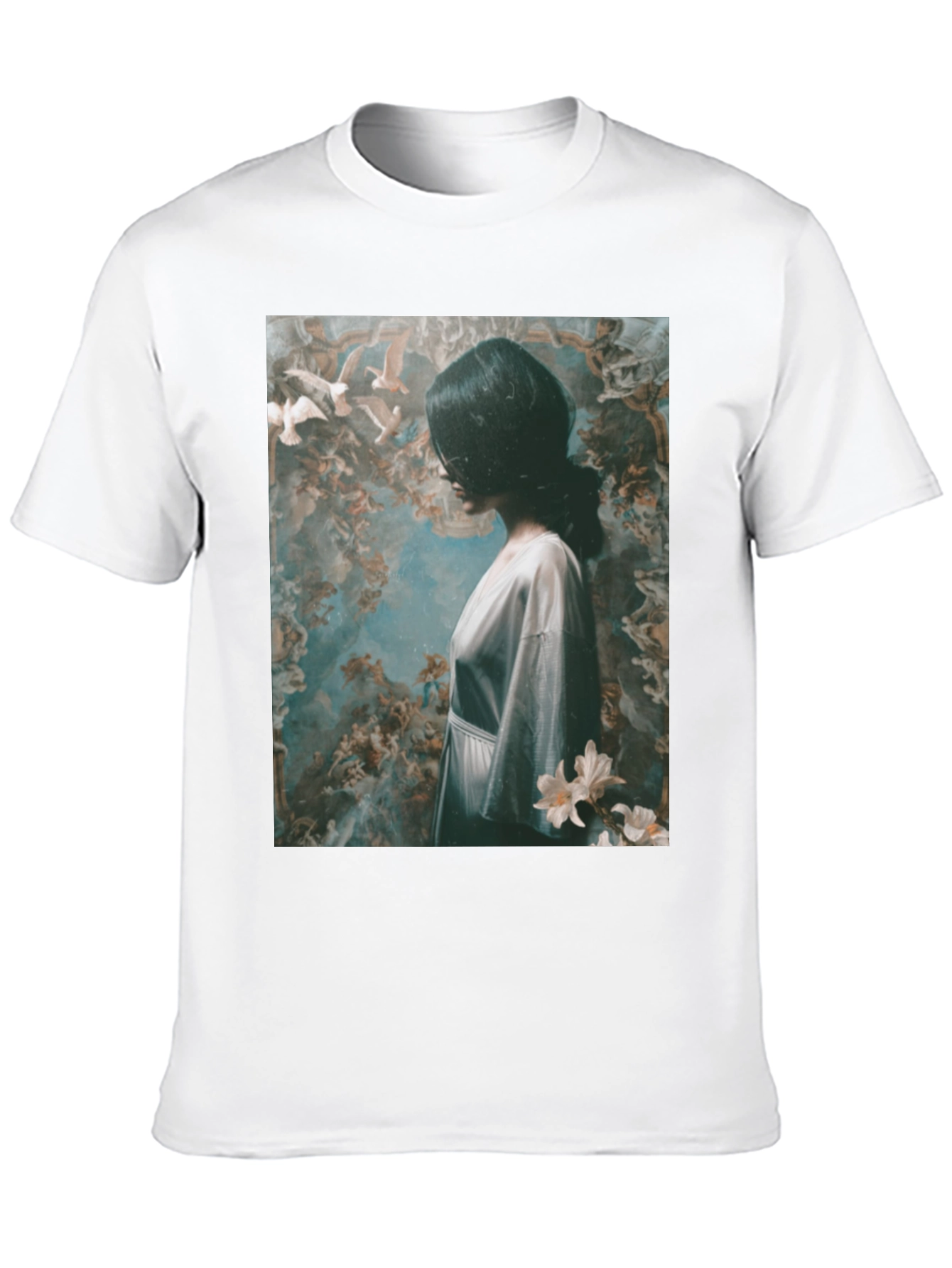 Artistic Graphic Print Black T-Shirt