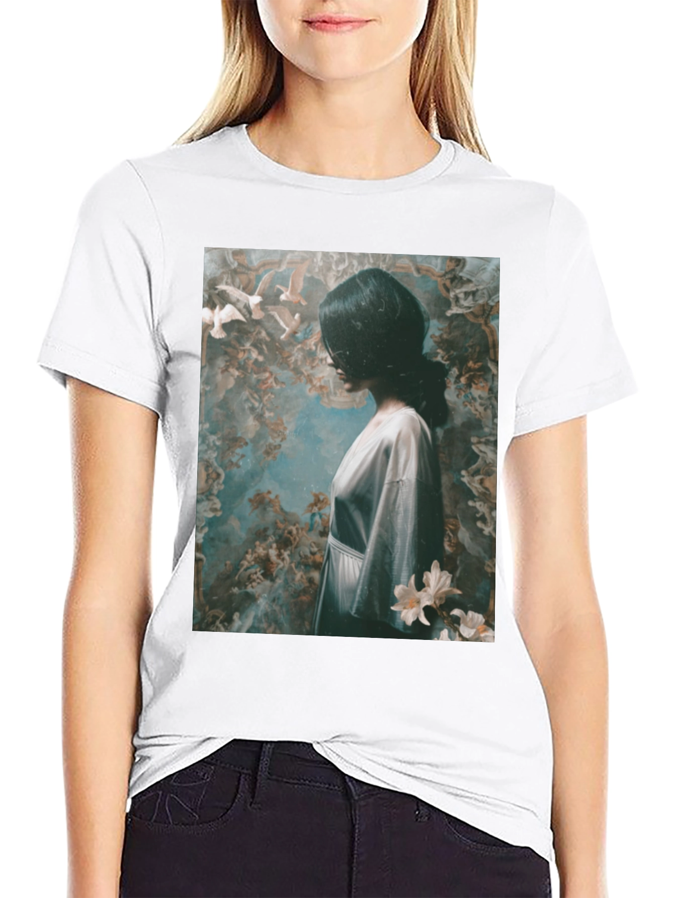 Artistic Graphic Print Black T-Shirt