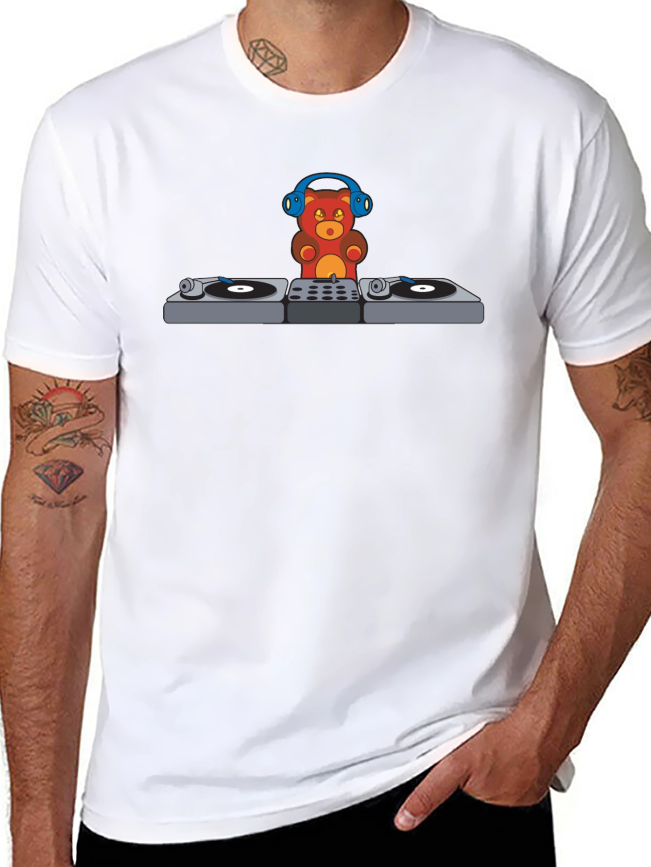 DJ Gummy Bear Graphic T-Shirt - Music Lover Tee