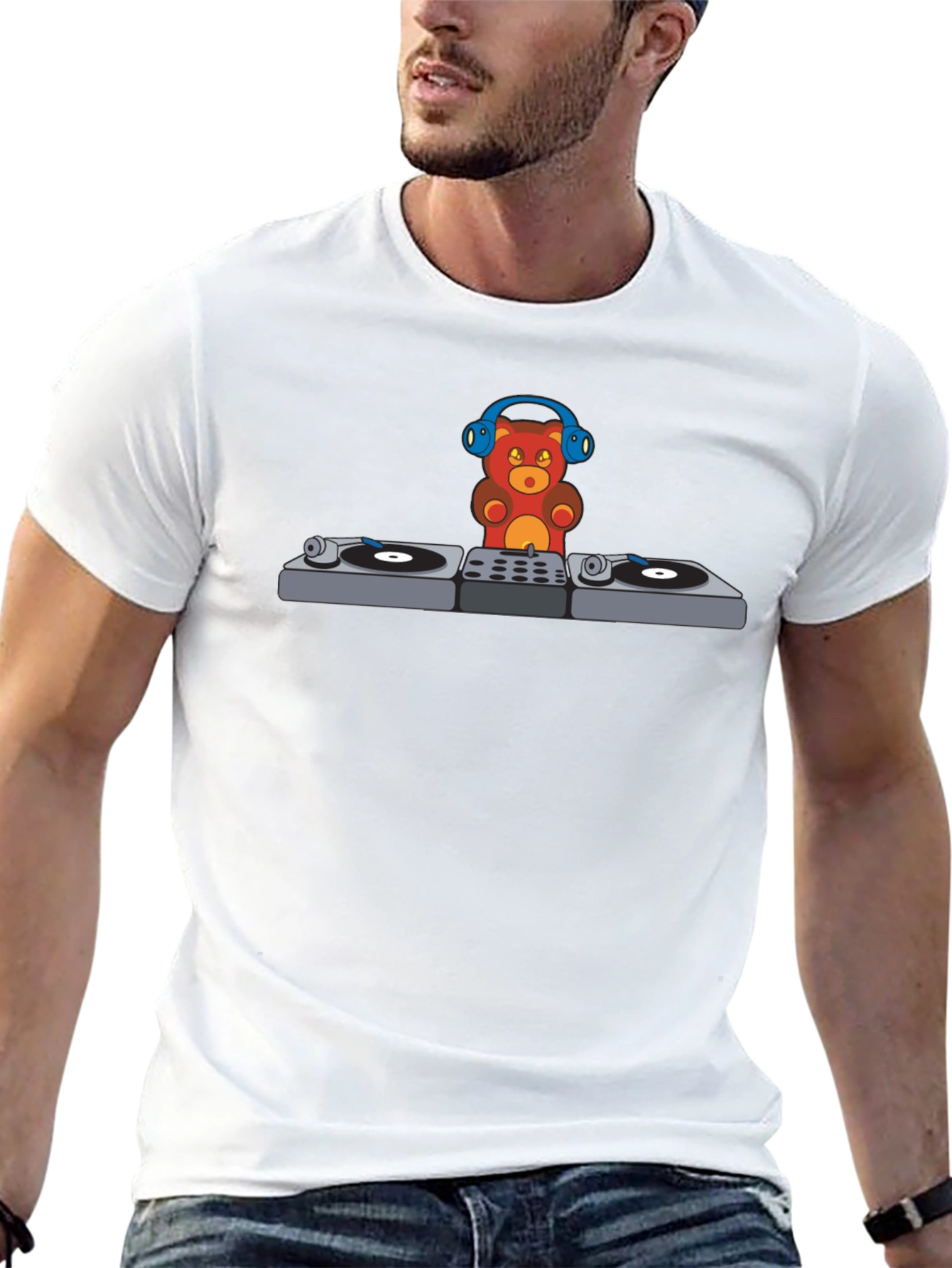 DJ Gummy Bear Graphic T-Shirt - Music Lover Tee
