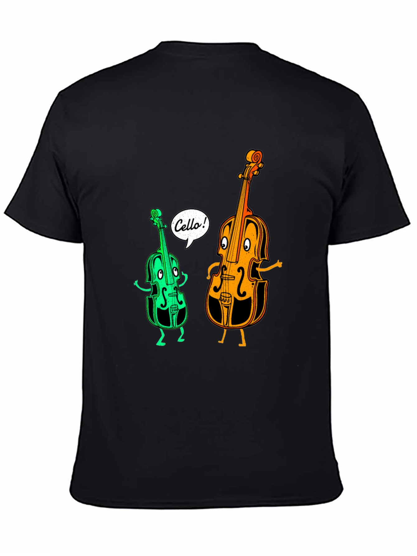 Funny Cello Cartoon Graphic T-Shirt