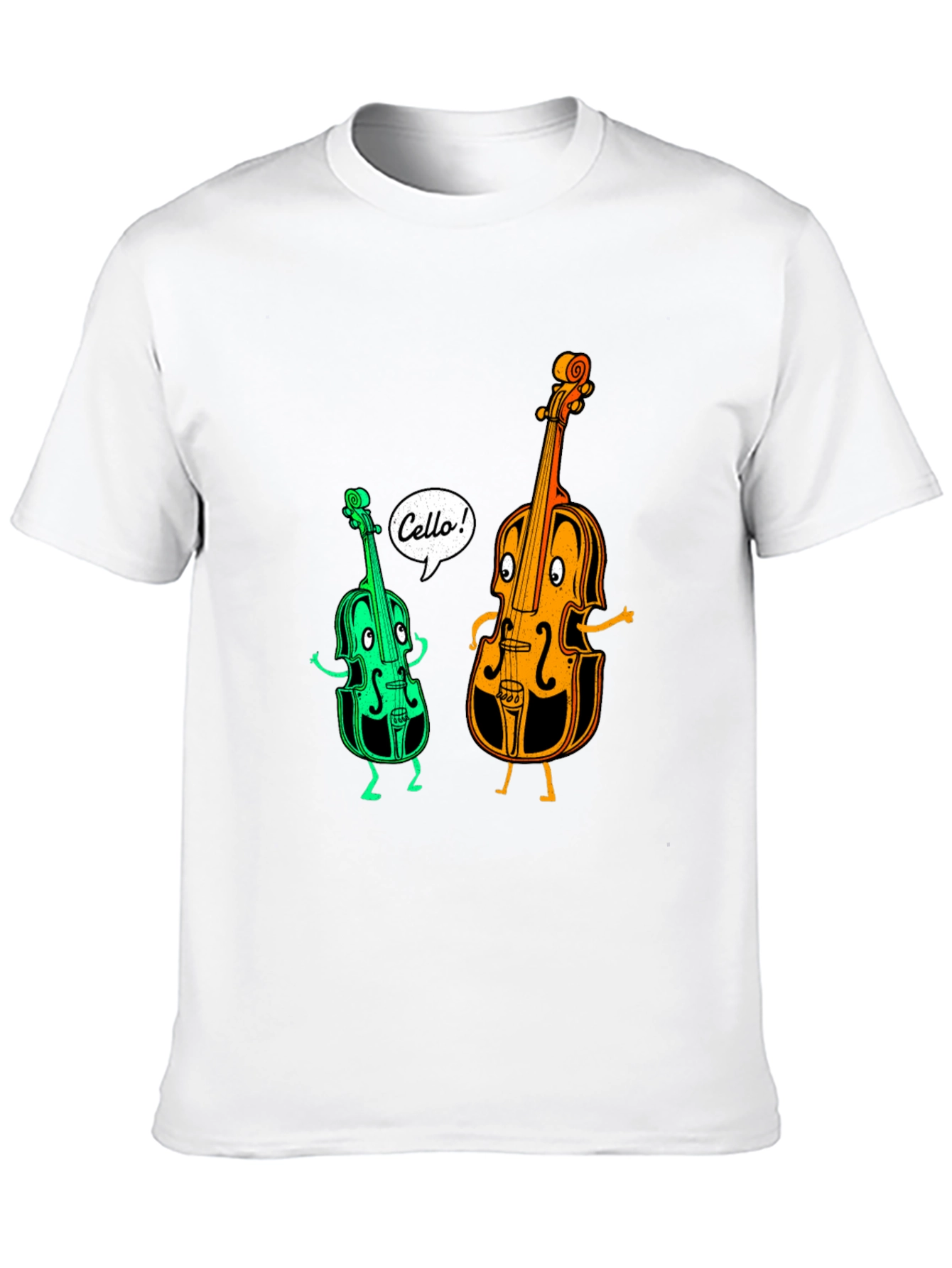 Funny Cello Cartoon Graphic T-Shirt