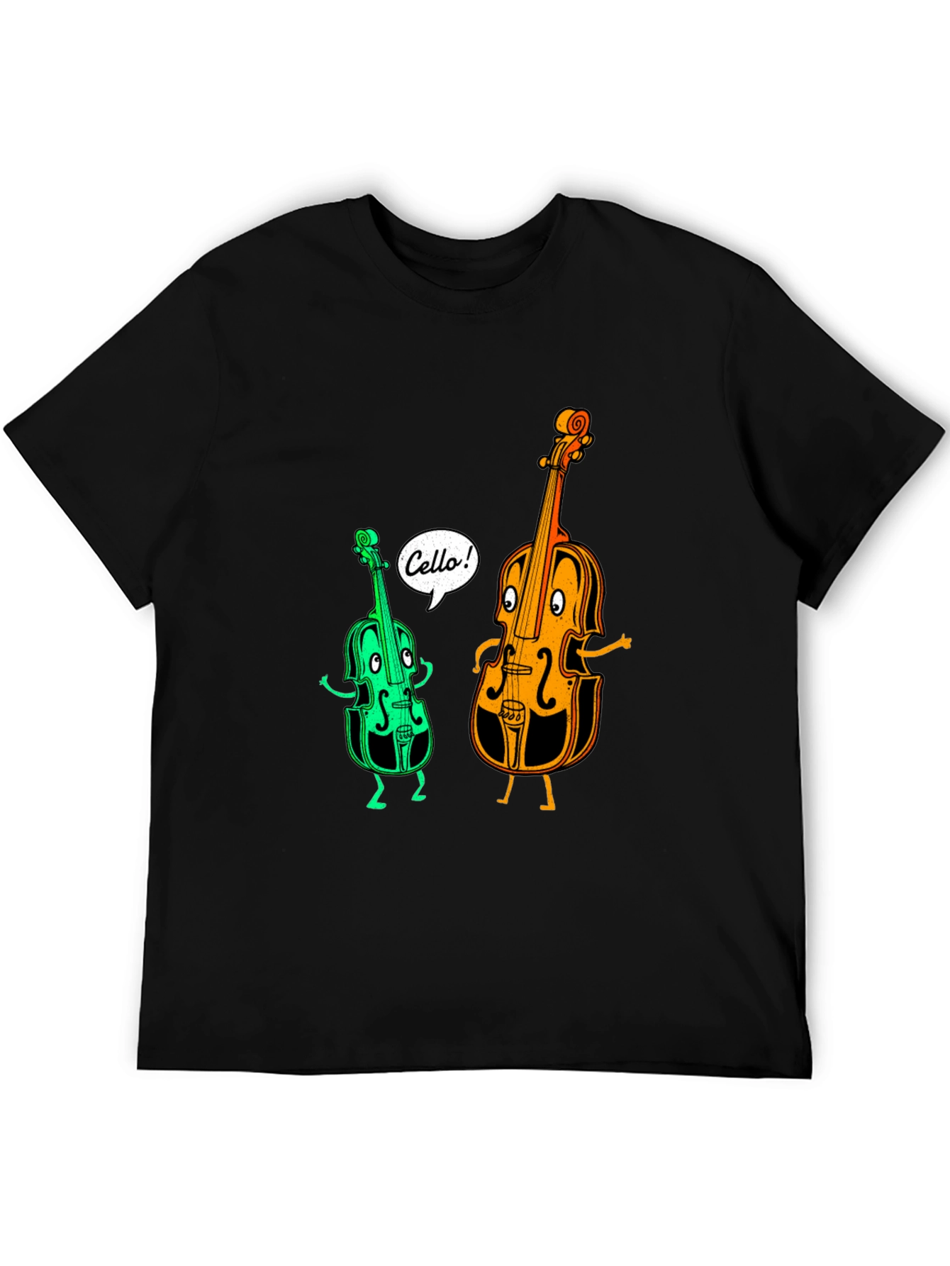Funny Cello Cartoon Graphic T-Shirt