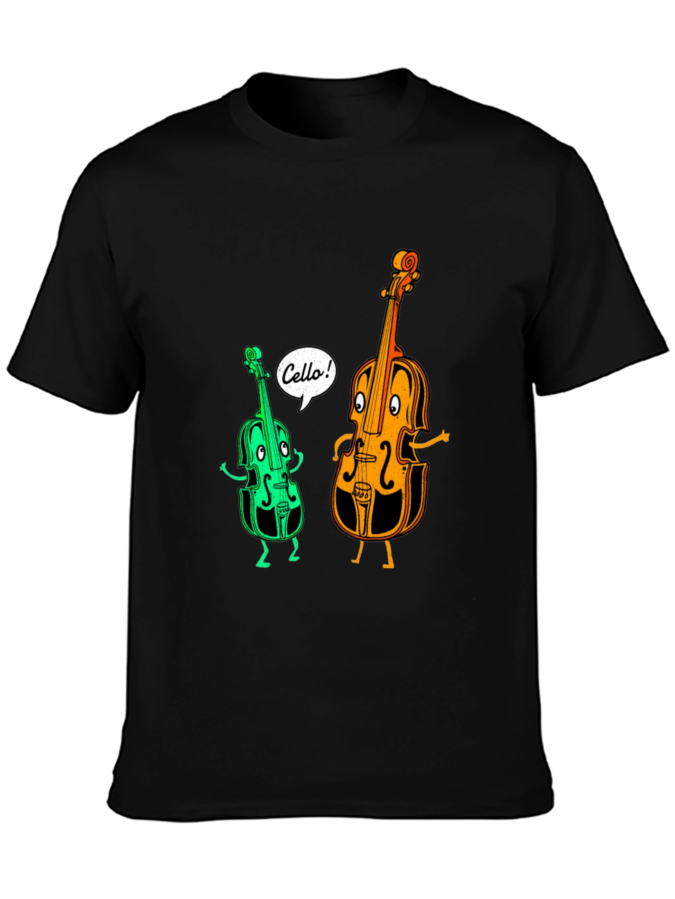 Funny Cello Cartoon Graphic T-Shirt