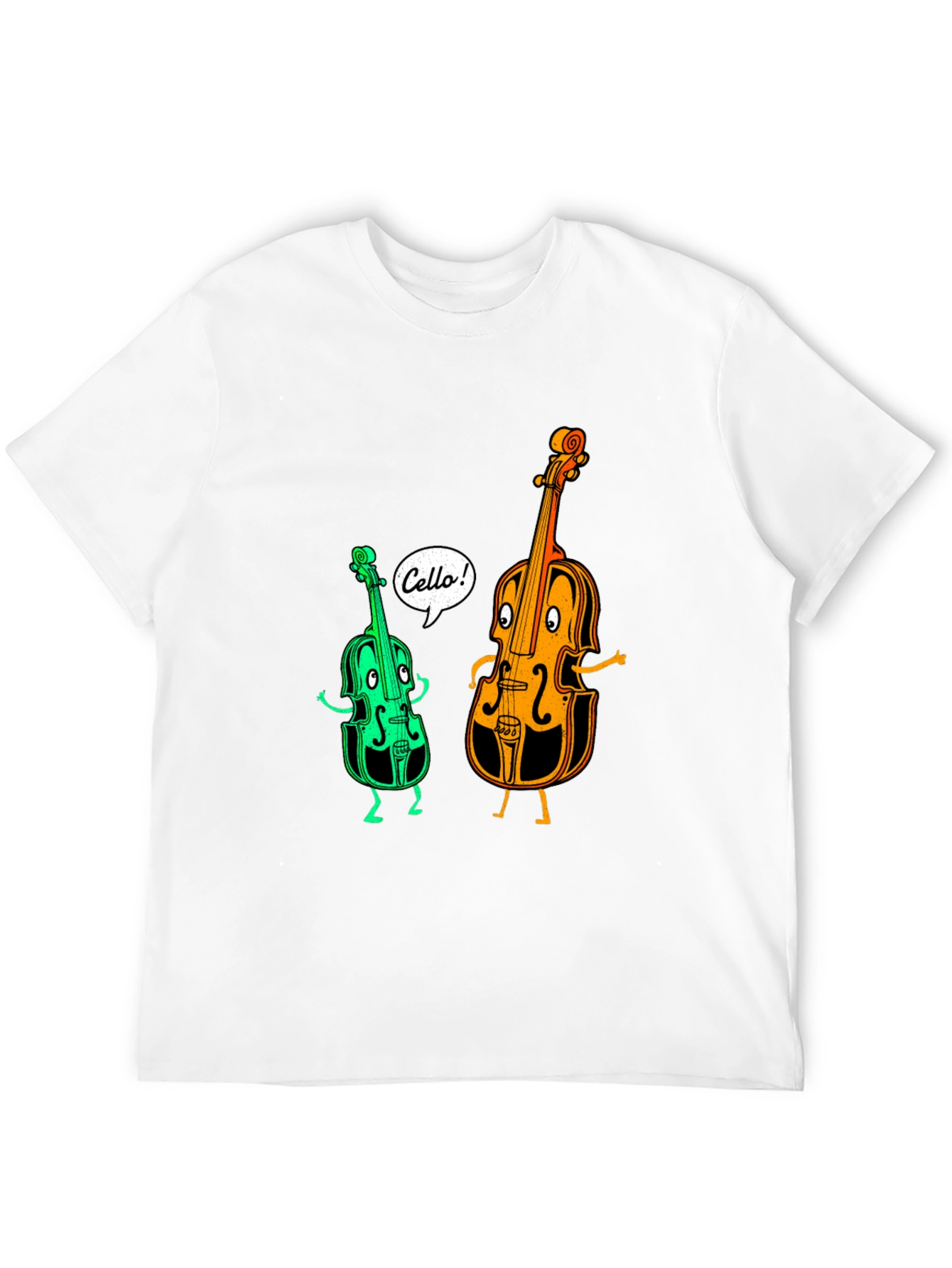 Funny Cello Cartoon Graphic T-Shirt