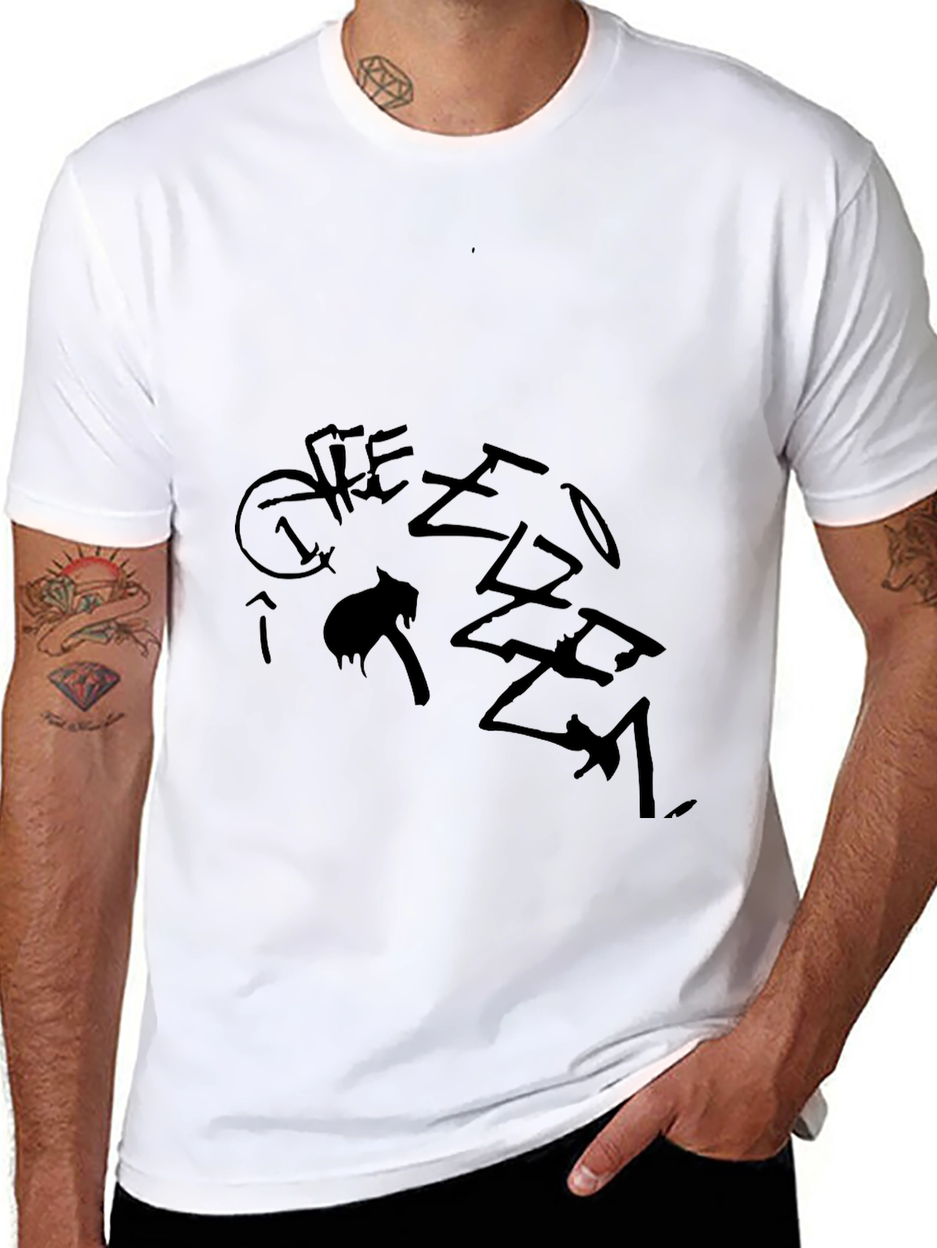 Black Graphic Tee - Street Style