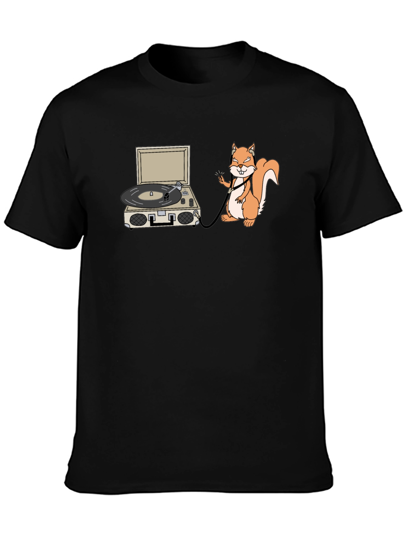 Squirrel DJ Black T-Shirt
