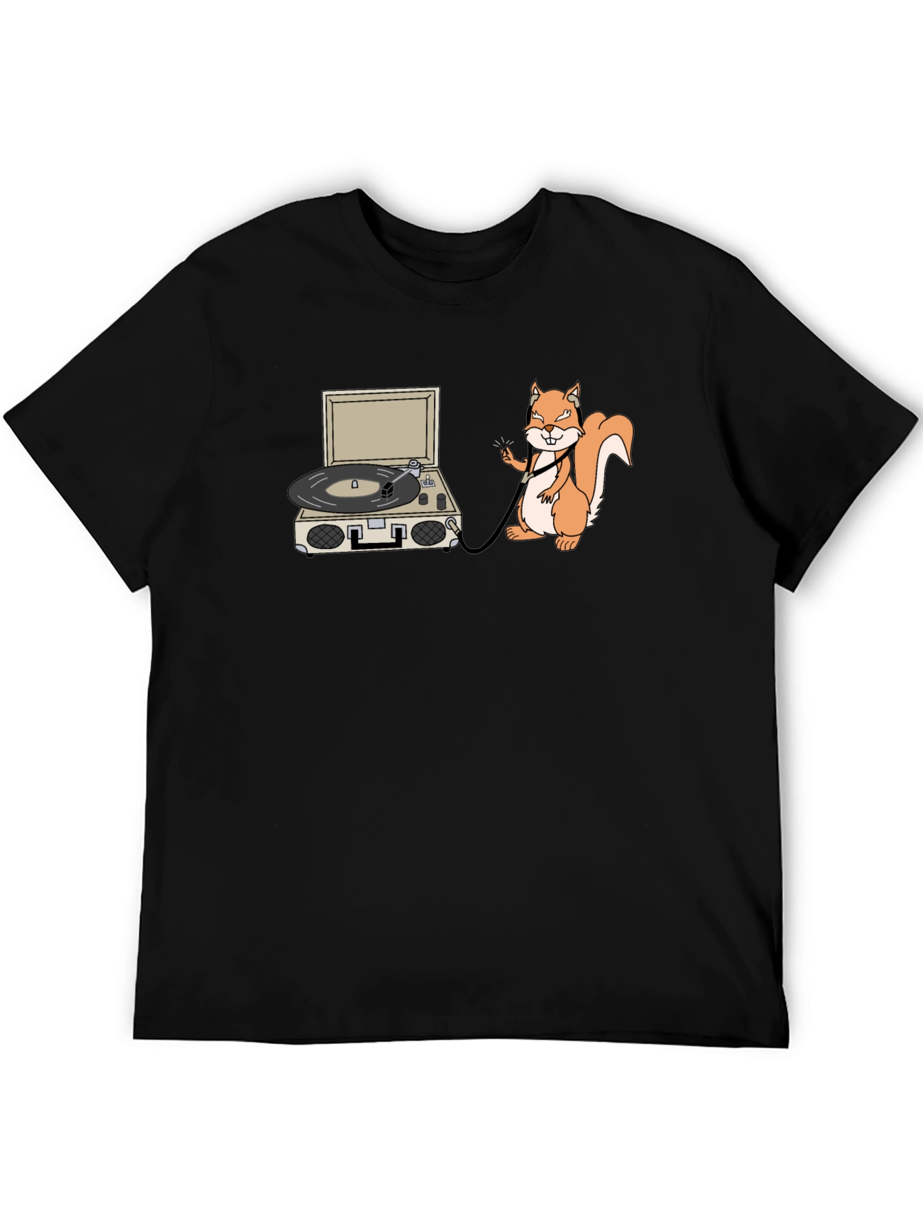 Squirrel DJ Black T-Shirt