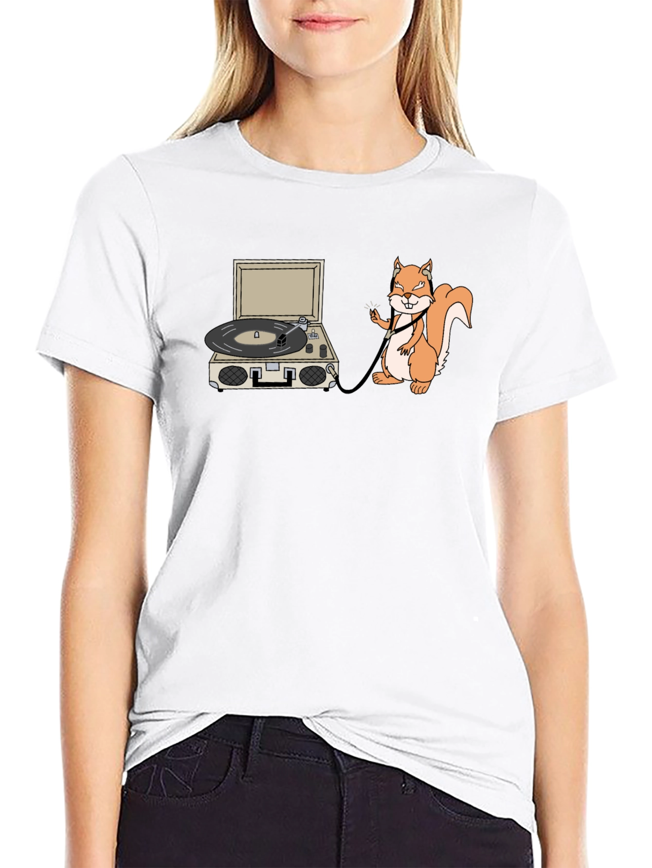 Squirrel DJ Black T-Shirt