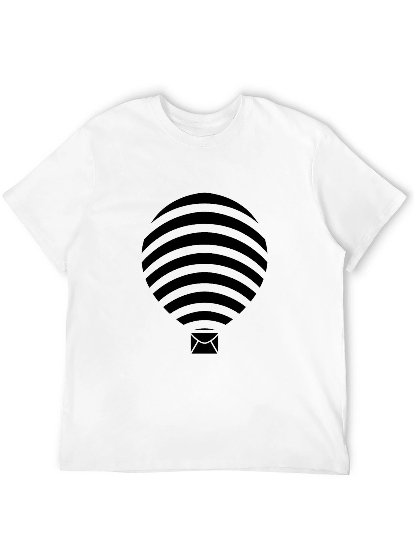 Mens Black Graphic Tee - Abstract Balloon Design