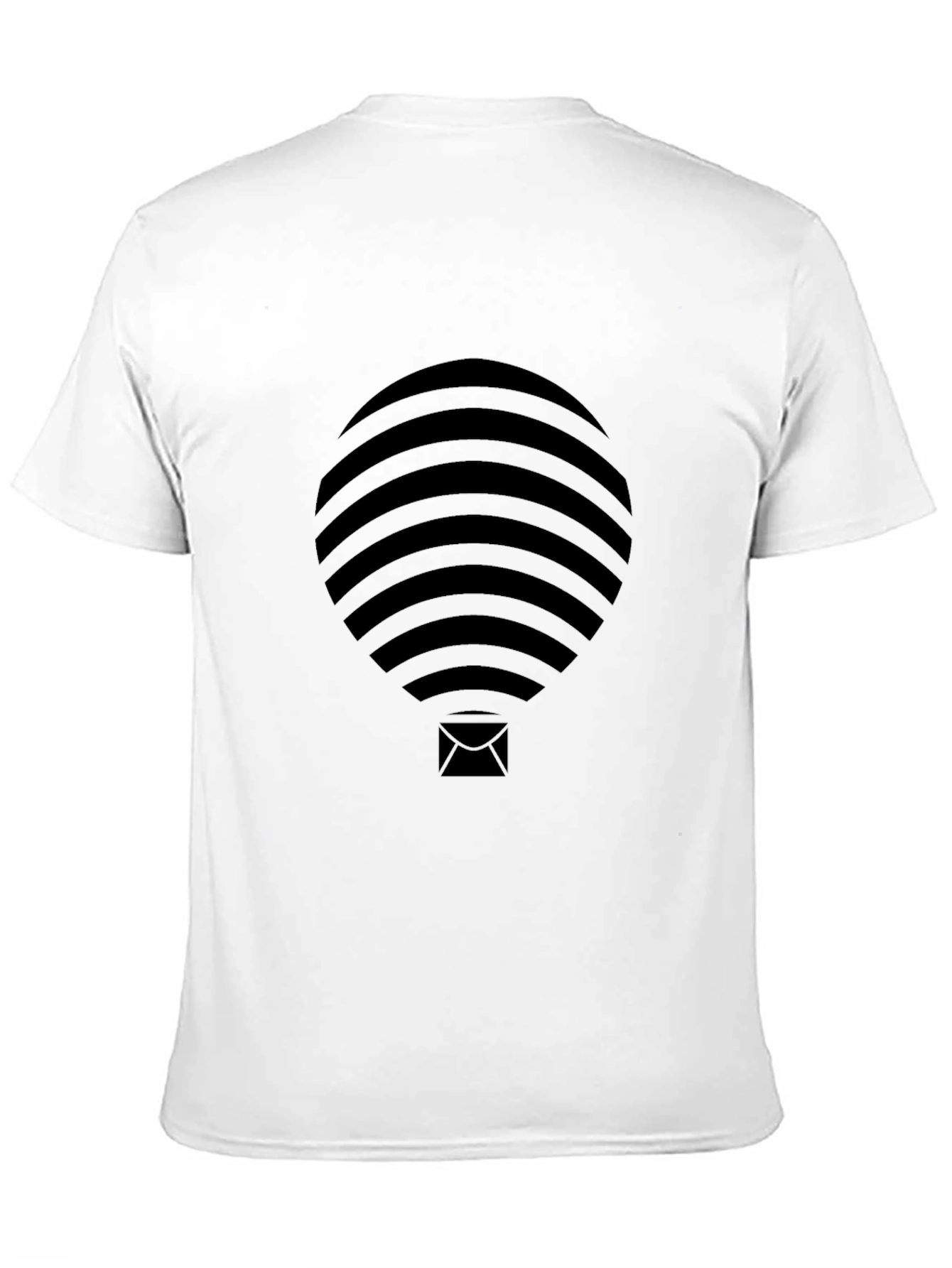 Mens Black Graphic Tee - Abstract Balloon Design