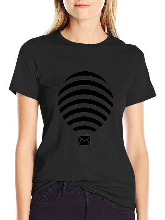 Mens Black Graphic Tee - Abstract Balloon Design