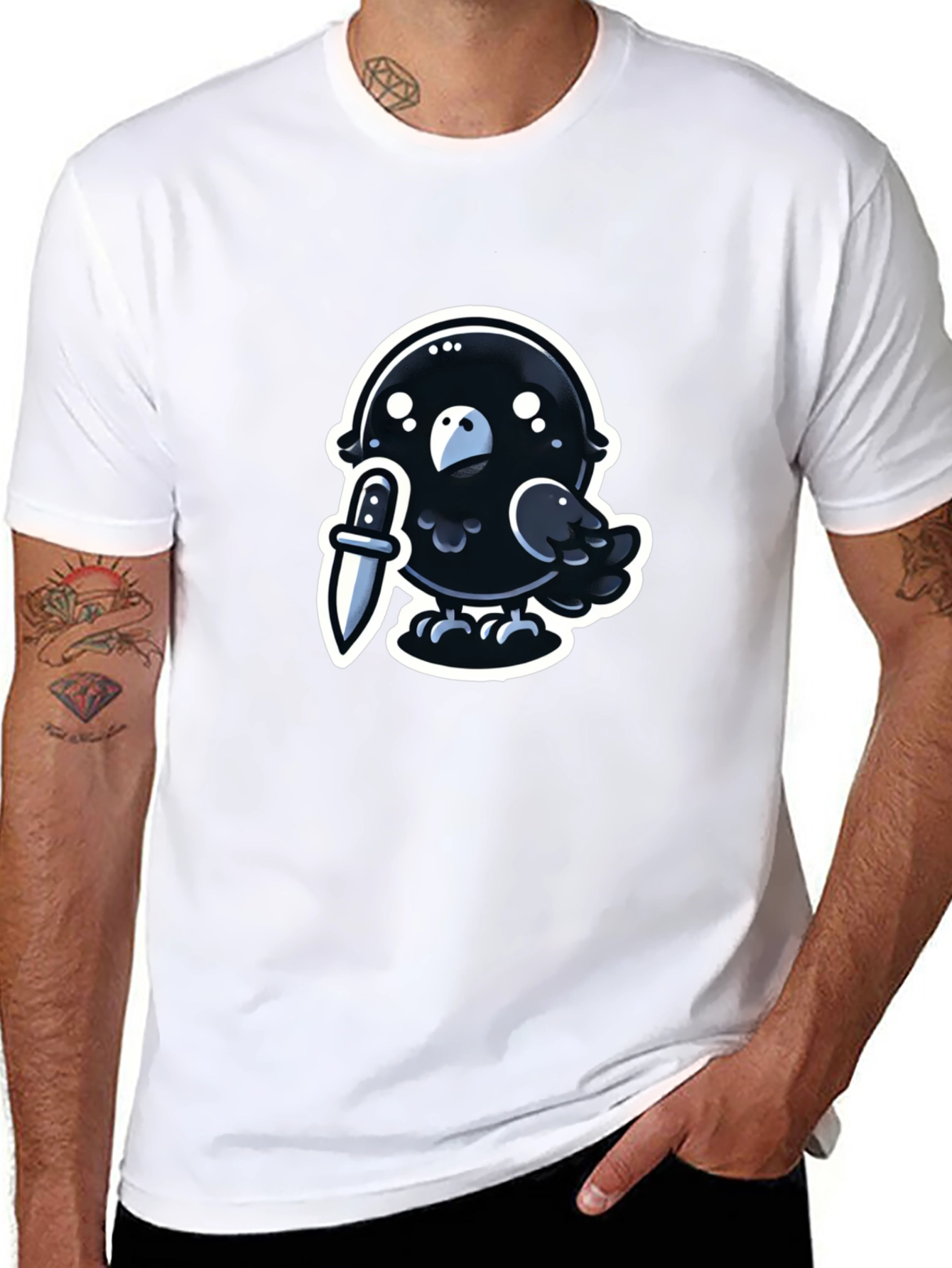 Murder Crow Graphic Tee - Black Cotton T-Shirt