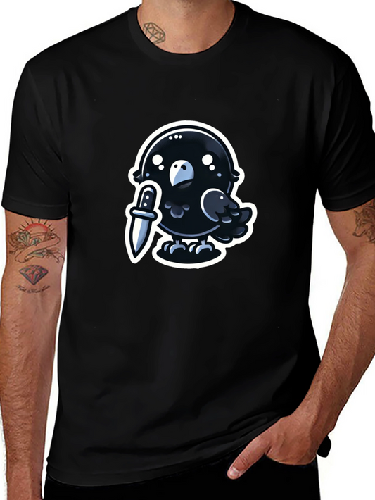 Murder Crow Graphic Tee - Black Cotton T-Shirt