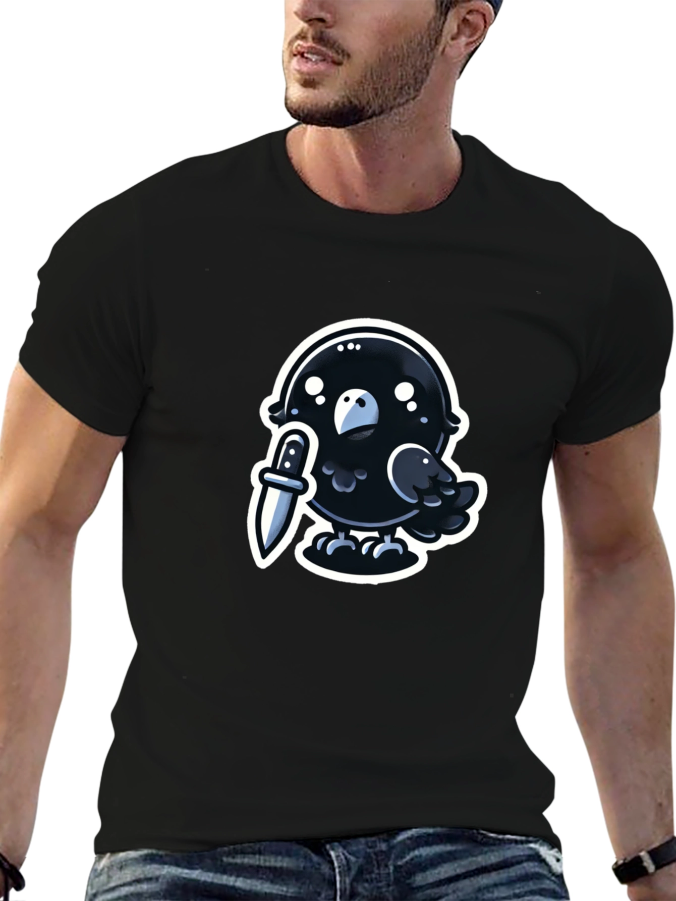Murder Crow Graphic Tee - Black Cotton T-Shirt