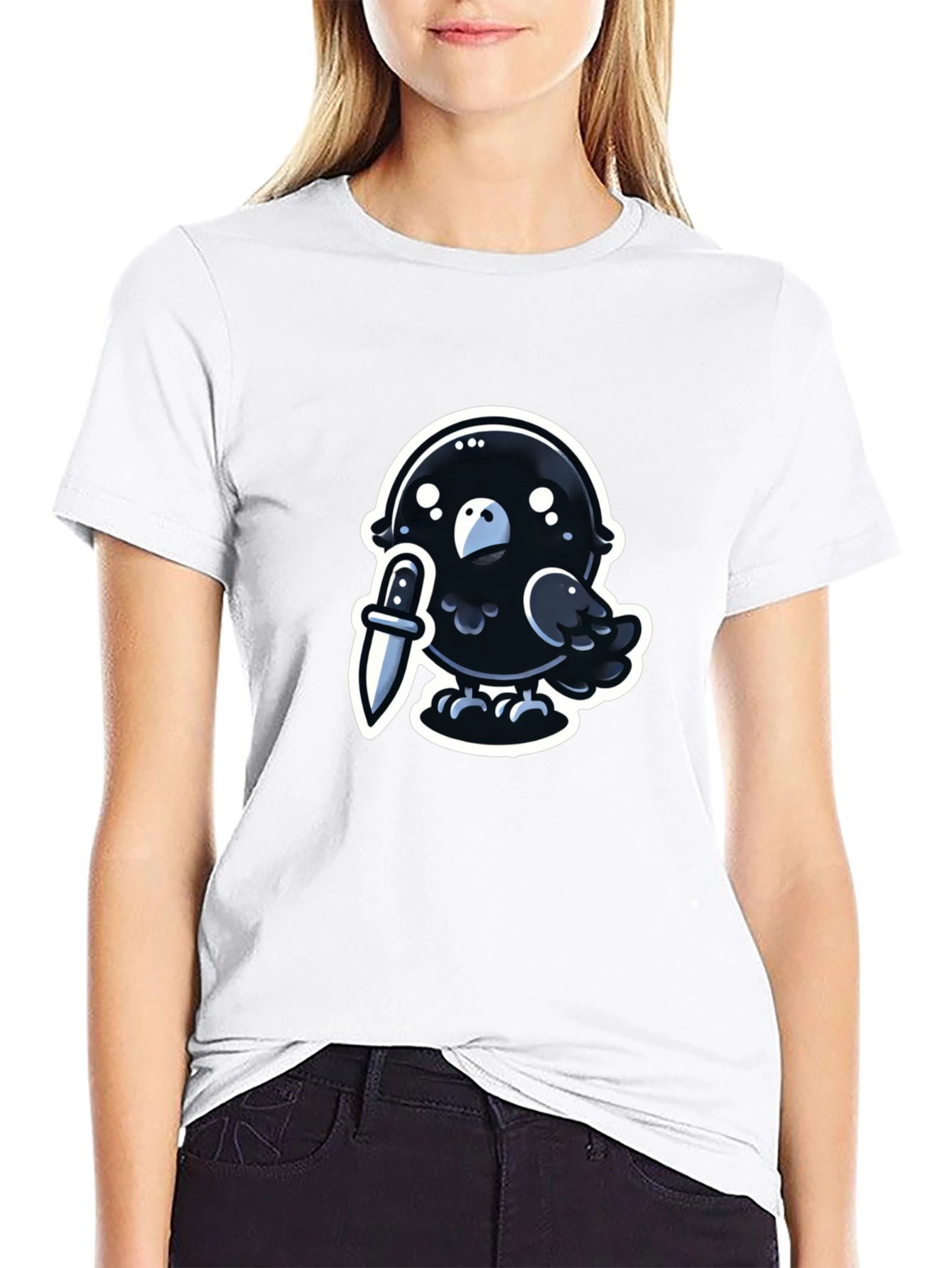 Murder Crow Graphic Tee - Black Cotton T-Shirt