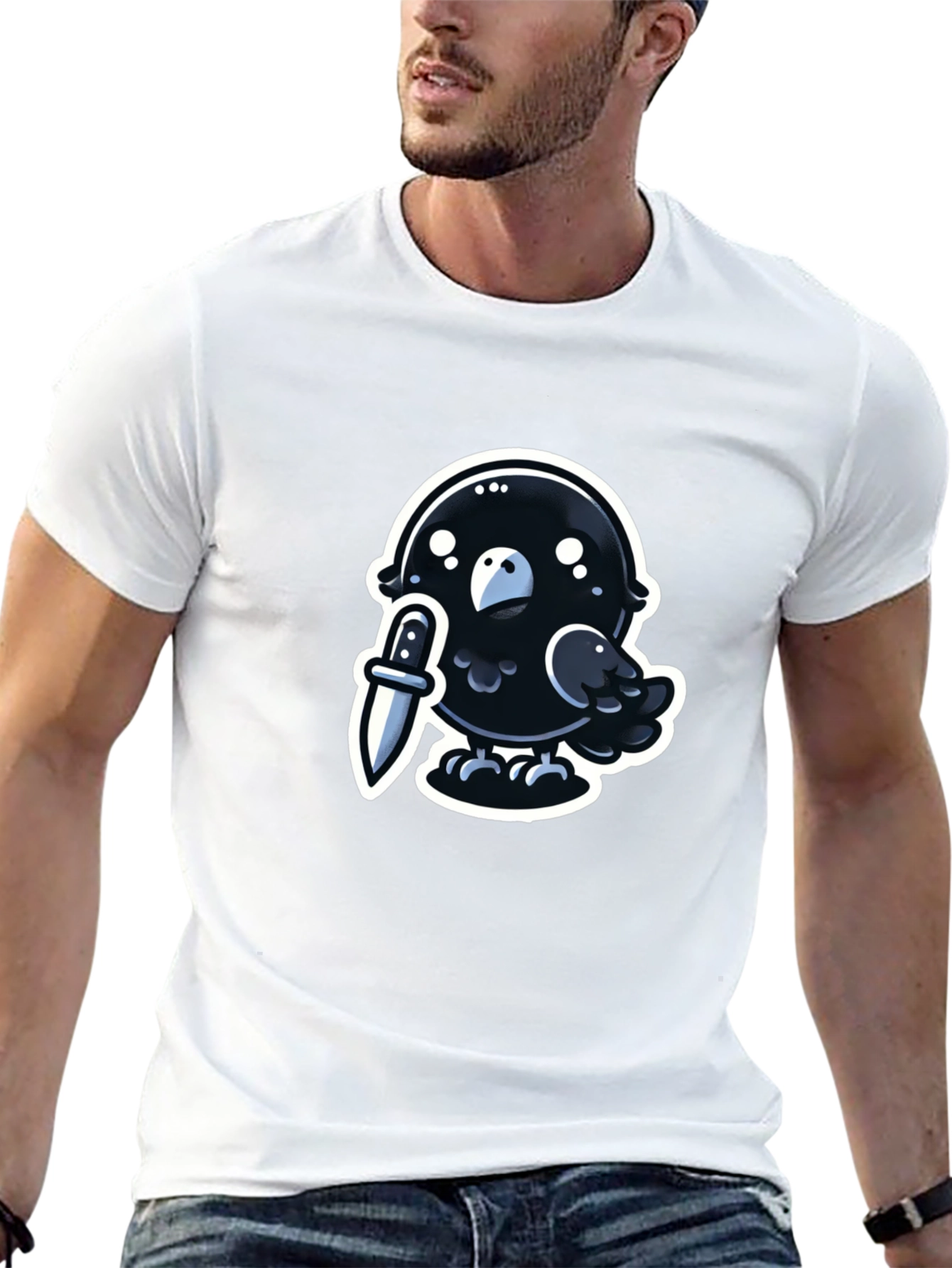 Murder Crow Graphic Tee - Black Cotton T-Shirt
