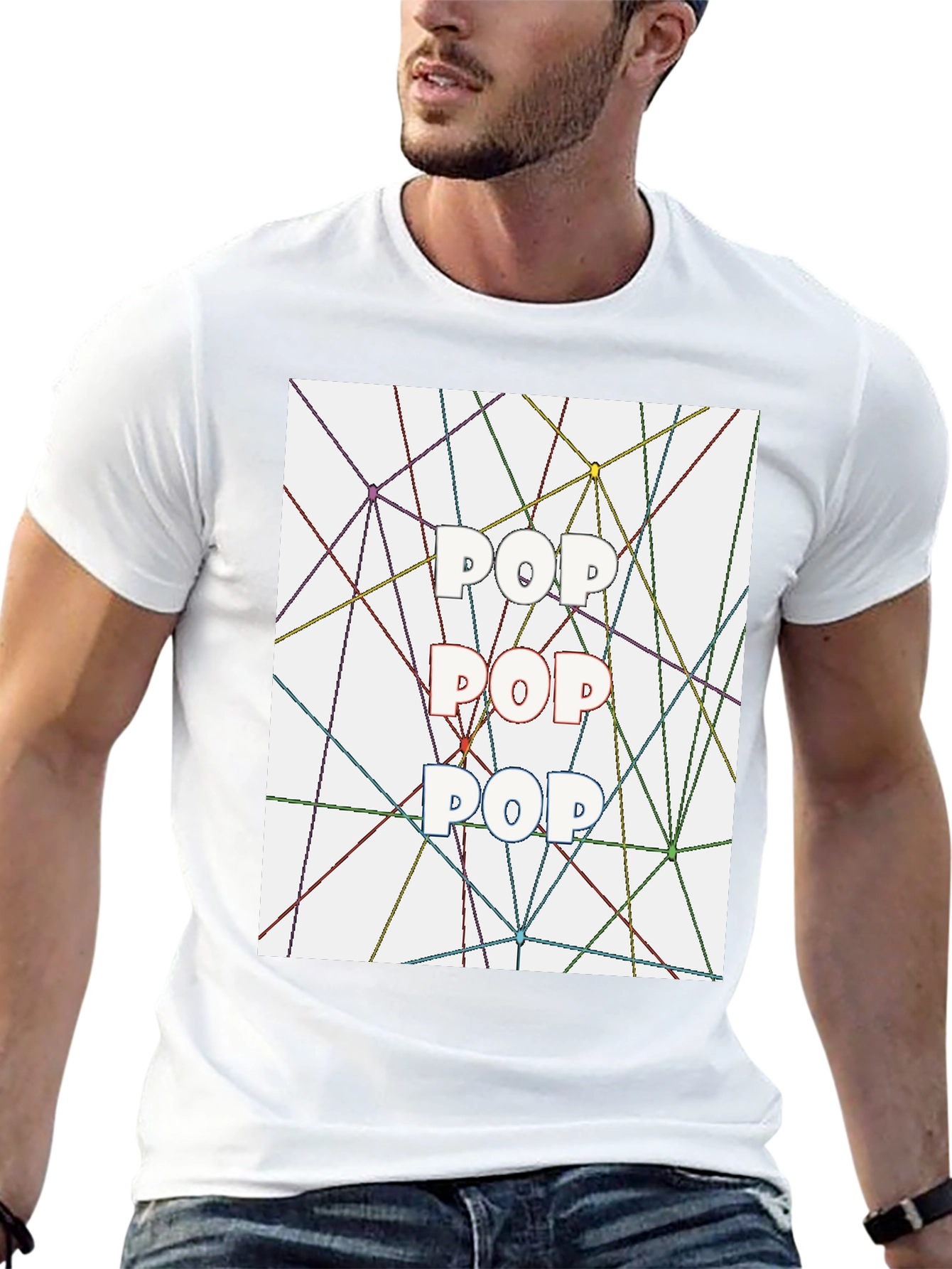 Pop Art T-Shirt - Geometric Line Design