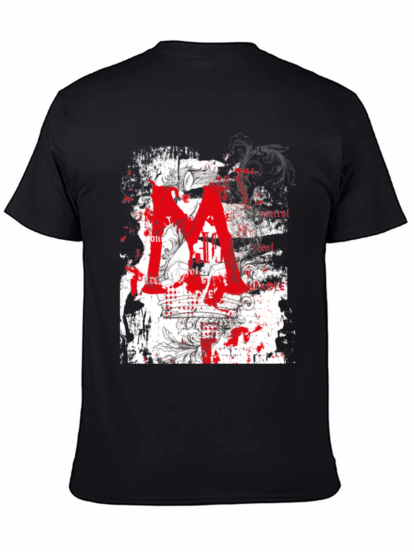 Graphic Tee: Red Letter Crown Design