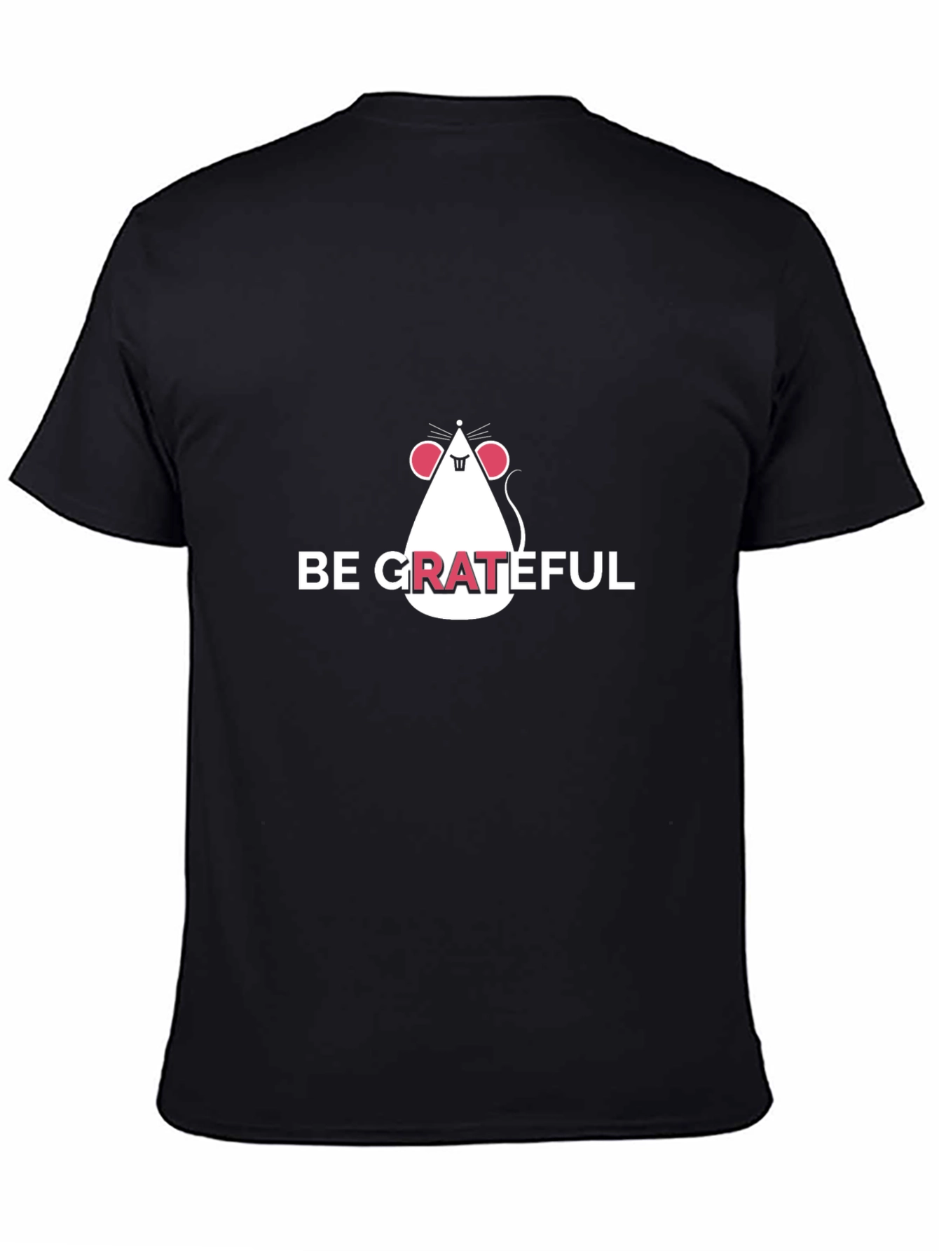 Be Grateful Mouse Graphic Tee - Stylish Black T-Shirt