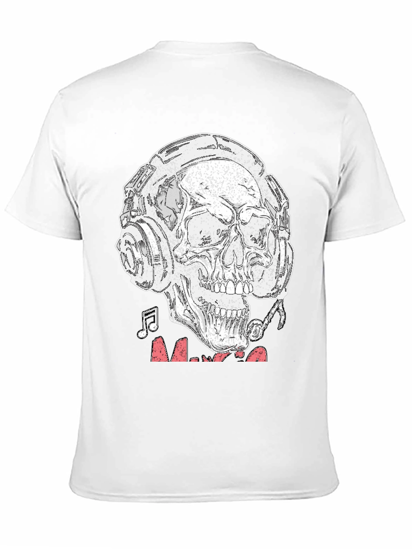 Skull Headphones Graphic T-Shirt - Rock & Roll Vibe