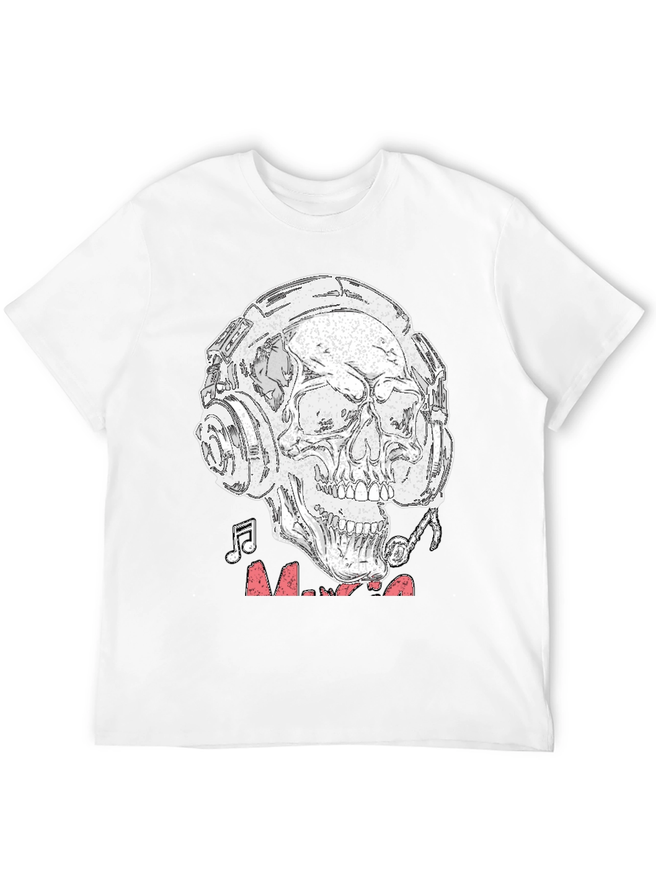 Skull Headphones Graphic T-Shirt - Rock & Roll Vibe