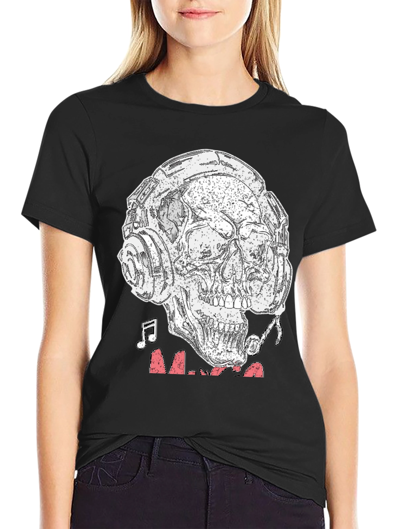Skull Headphones Graphic T-Shirt - Rock & Roll Vibe