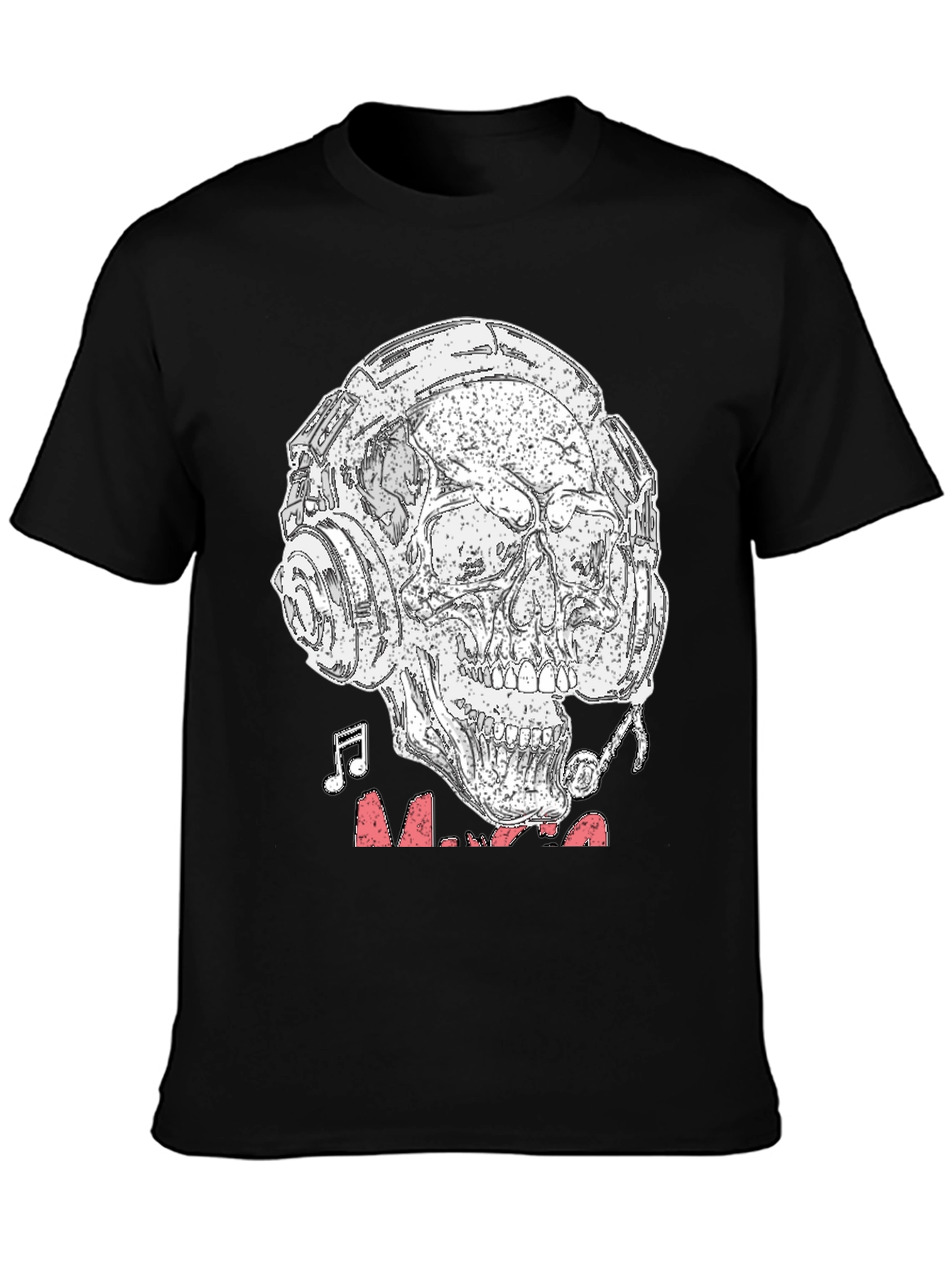 Skull Headphones Graphic T-Shirt - Rock & Roll Vibe