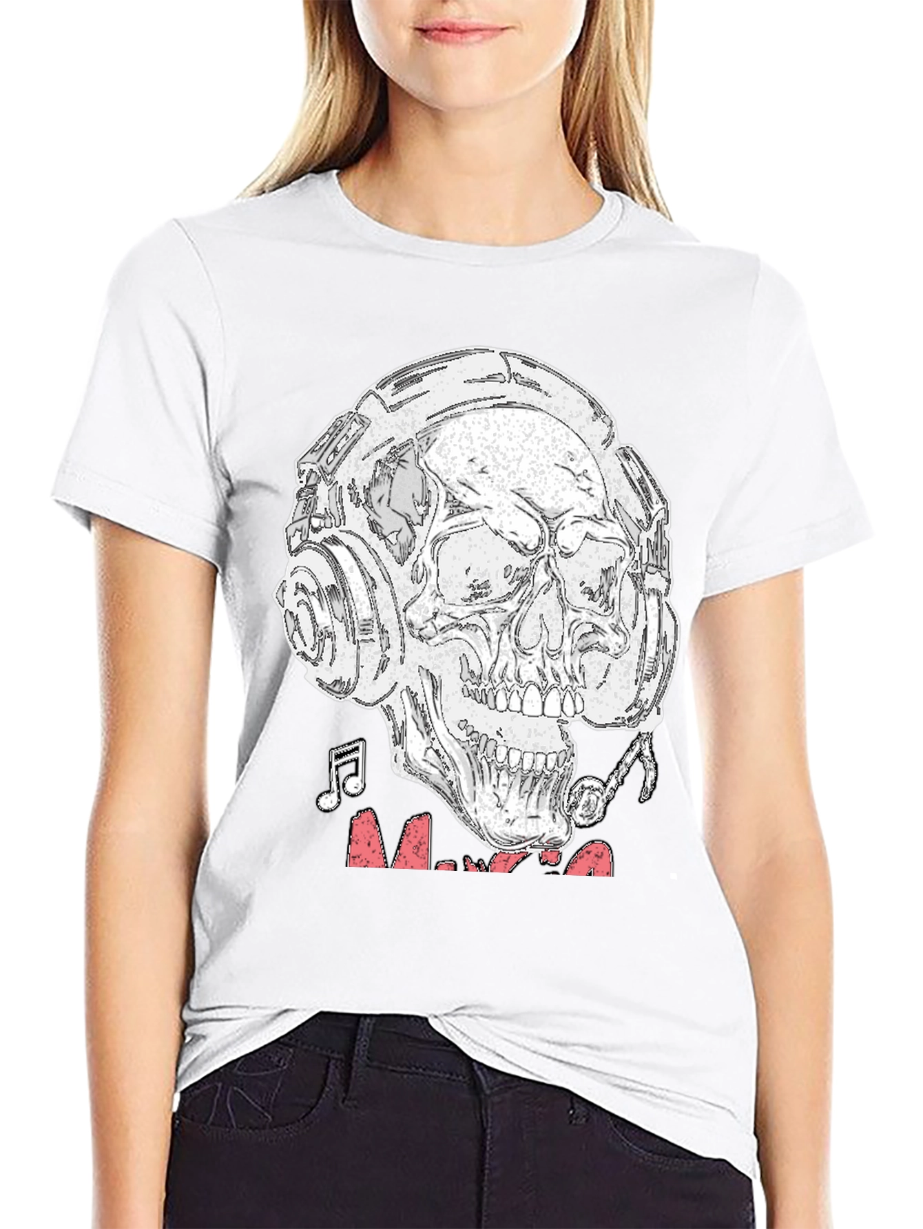 Skull Headphones Graphic T-Shirt - Rock & Roll Vibe
