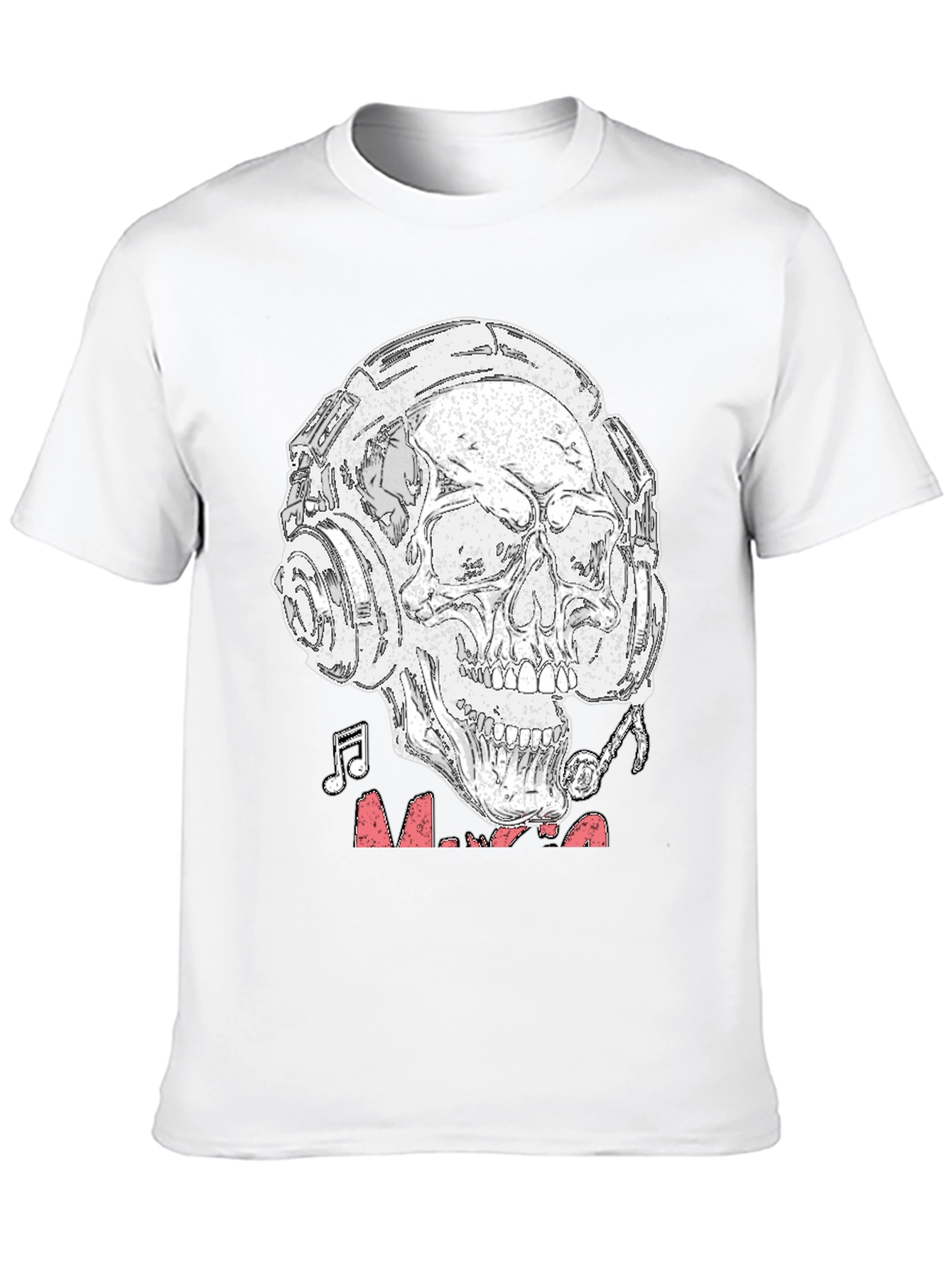 Skull Headphones Graphic T-Shirt - Rock & Roll Vibe