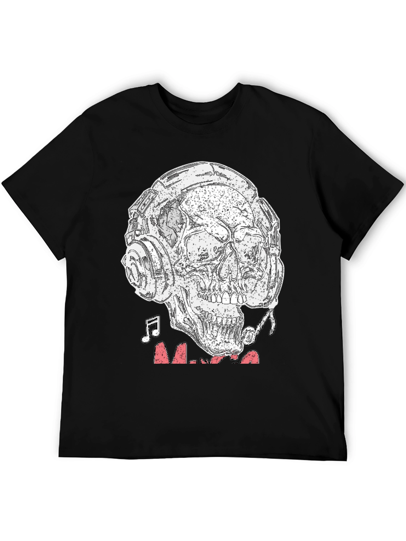 Skull Headphones Graphic T-Shirt - Rock & Roll Vibe
