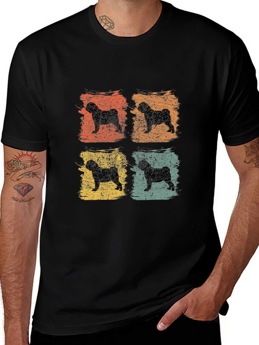 Retro Dog Silhouette T-Shirt - Vintage Style