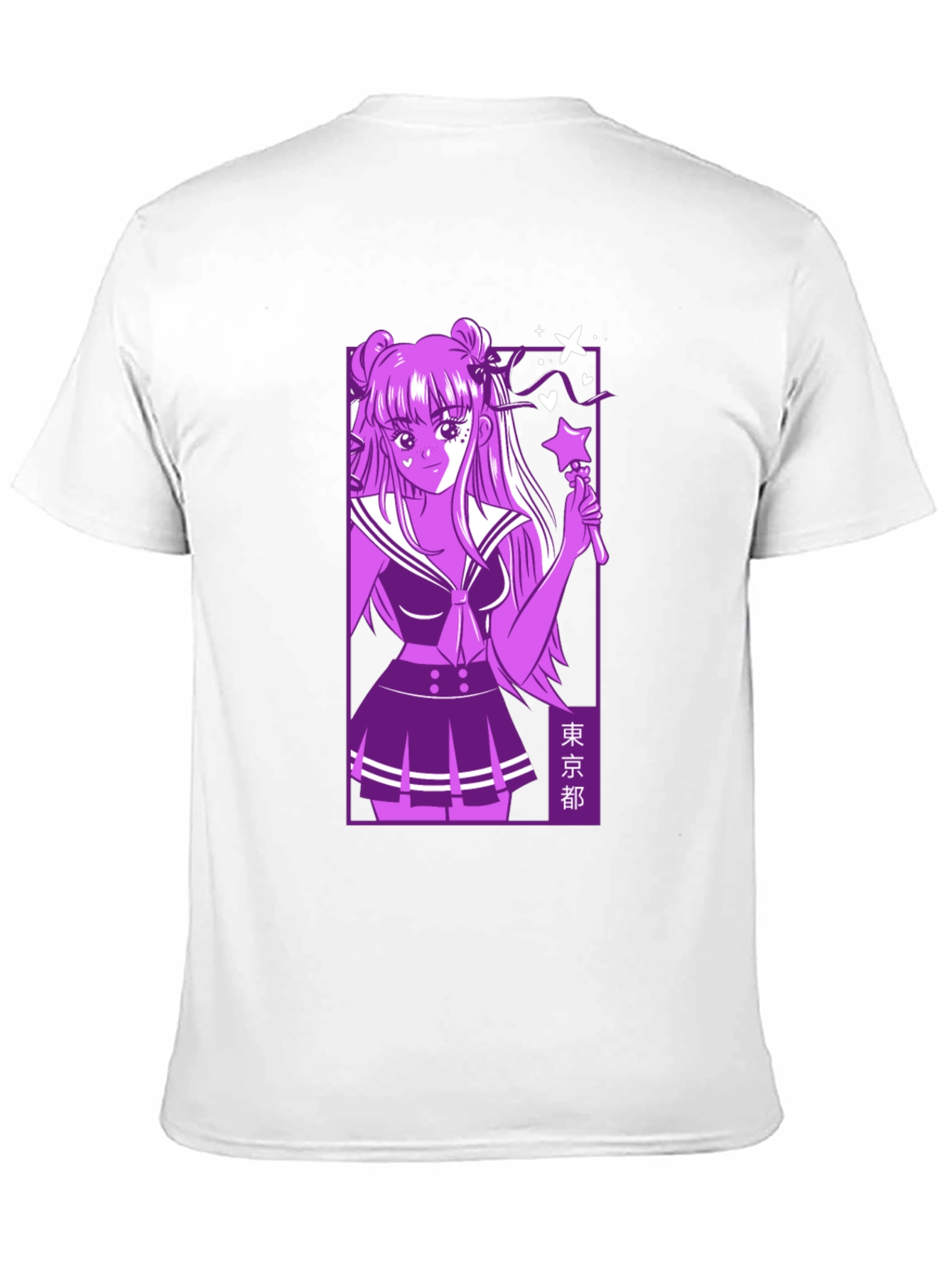 Anime Girl Graphic Black T-Shirt