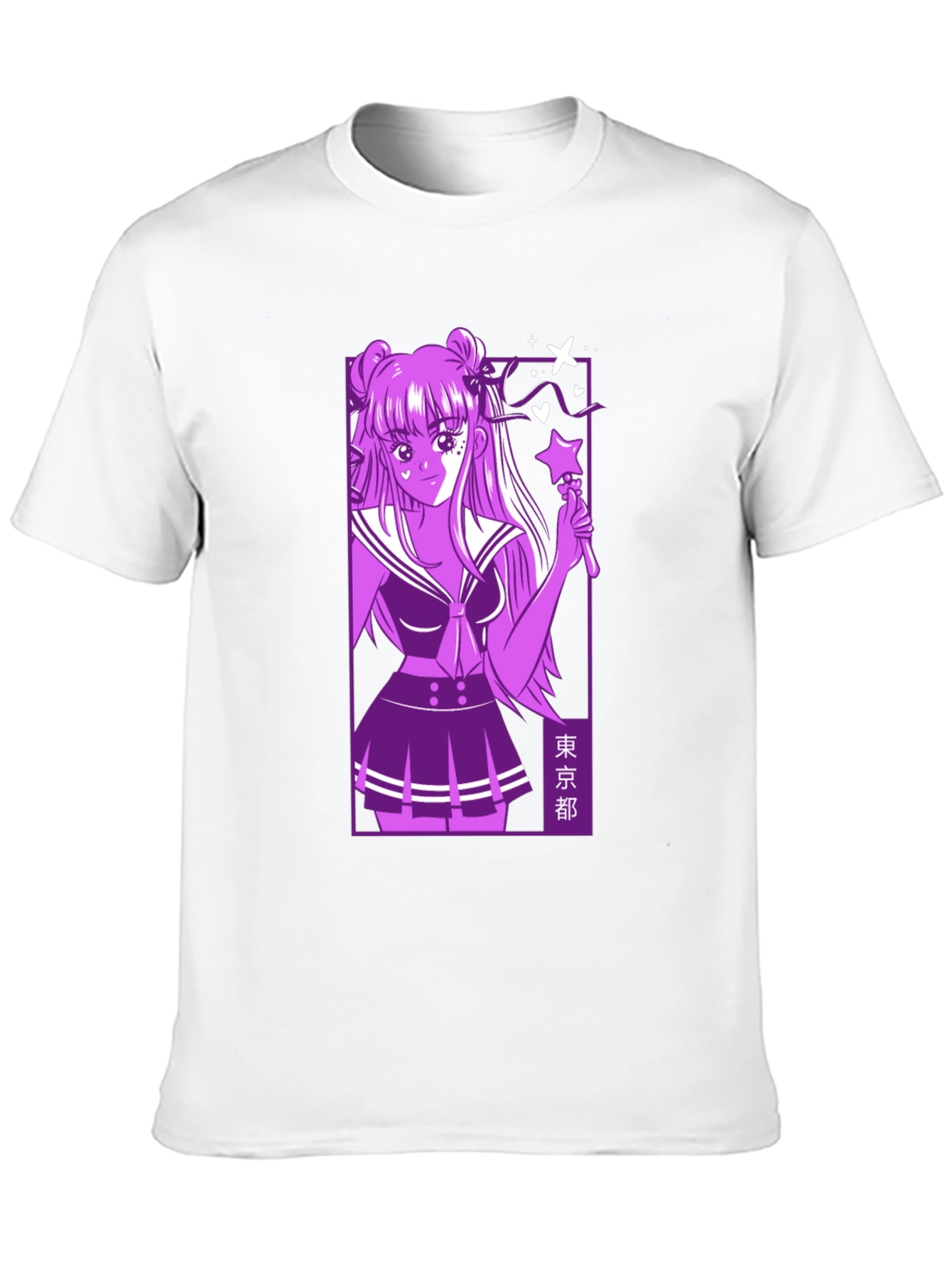 Anime Girl Graphic Black T-Shirt