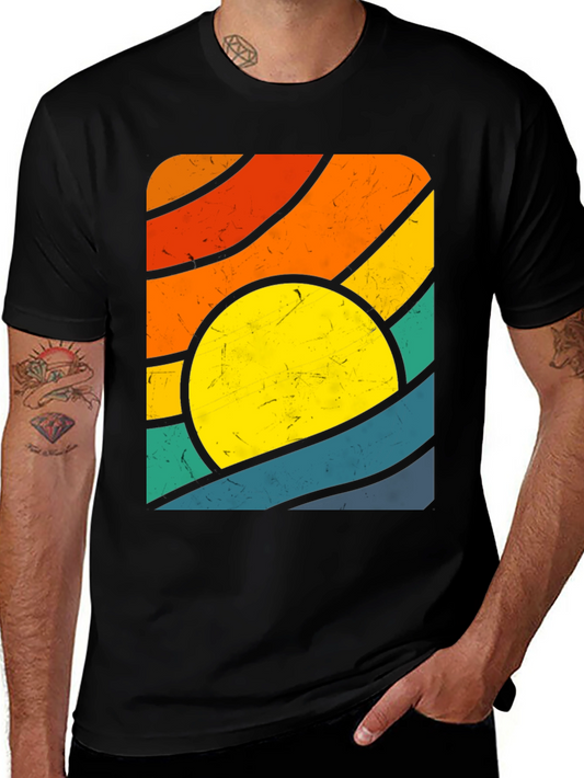 Retro Sunset Graphic Tee - Vintage Style T-Shirt