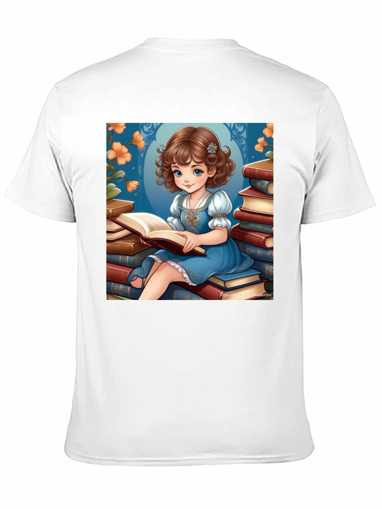 Whimsical Reading Girl Graphic Tee - Soft Cotton
