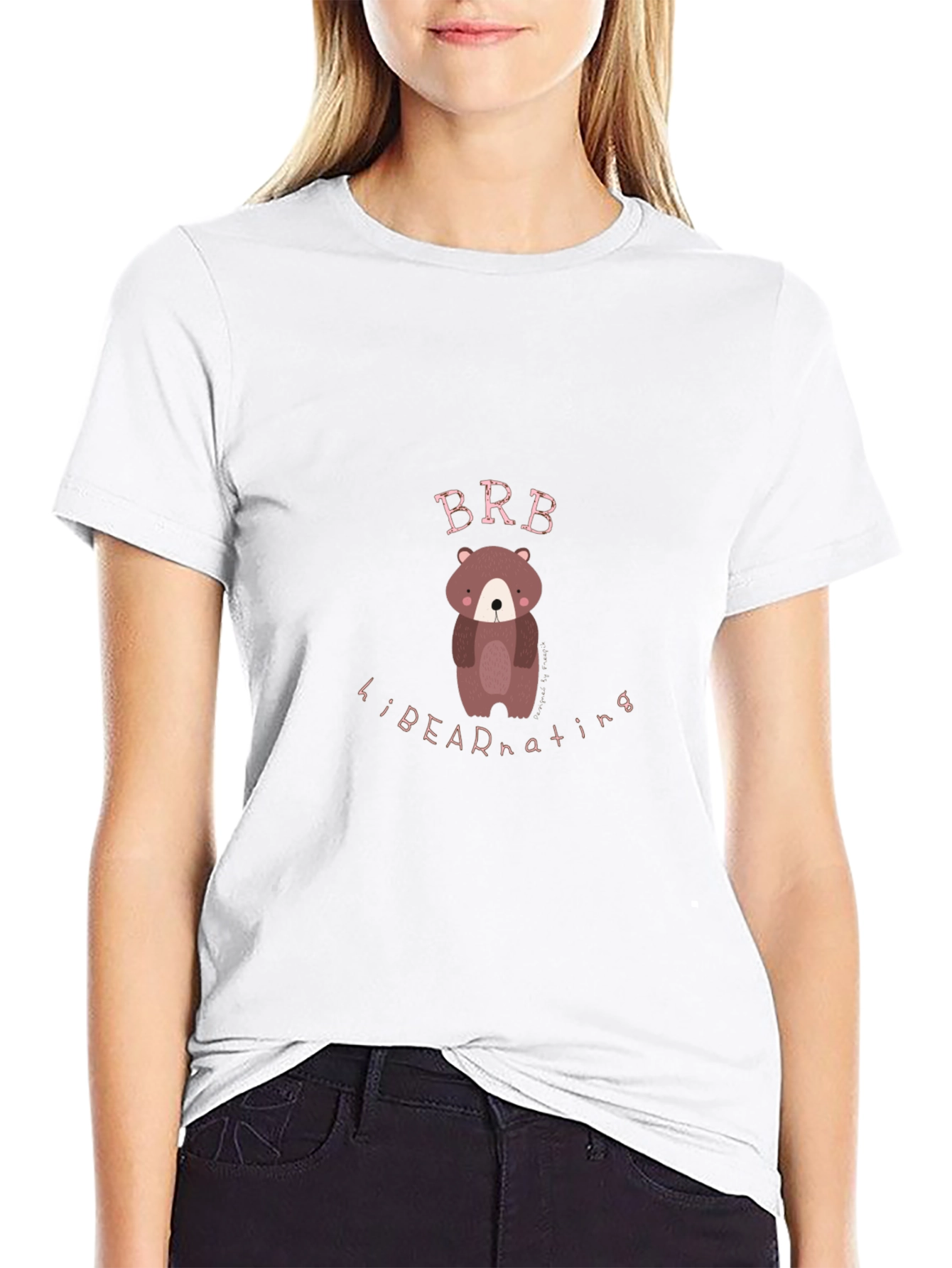 Bear Hibernating Black Graphic Tee