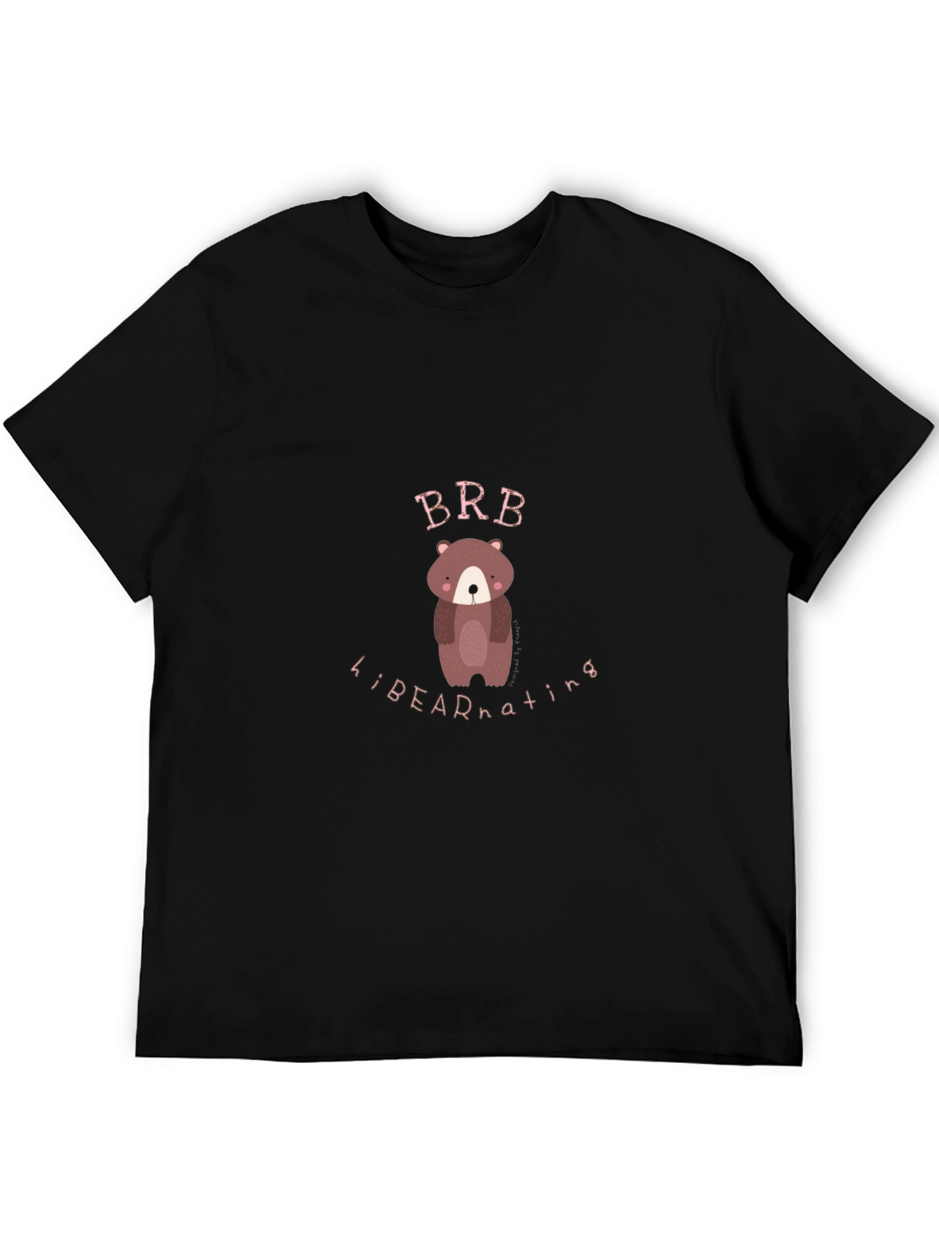 Bear Hibernating Black Graphic Tee