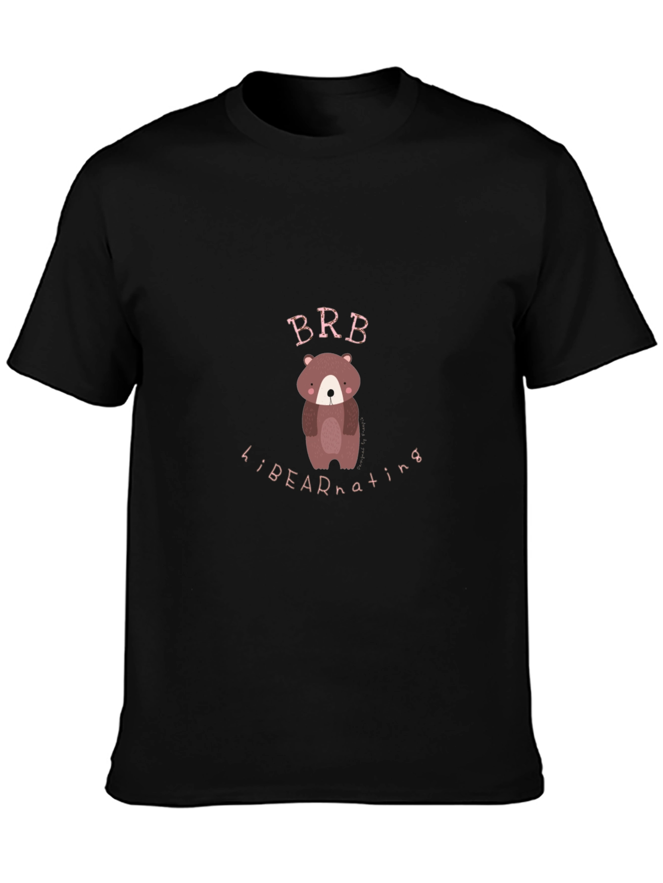Bear Hibernating Black Graphic Tee